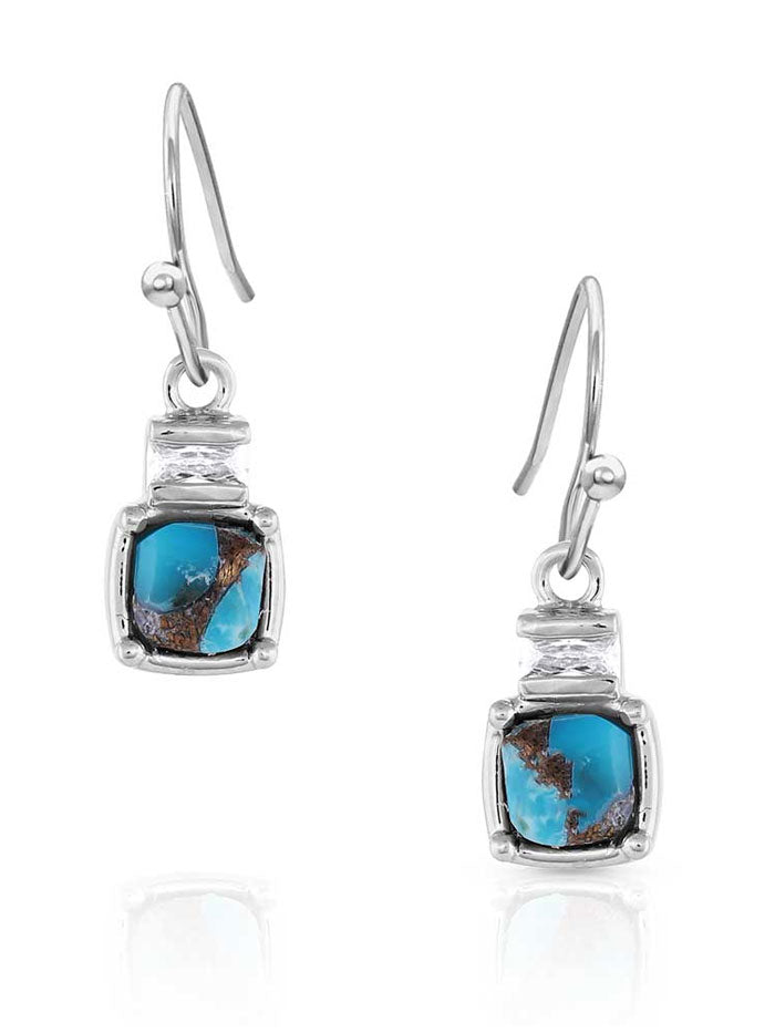 Montana Silversmiths ER5178 Women's Golden Rush Turquoise Earrings in Sterling Silver - Perfect for Western Fashion & Boho Jewelry Lovers