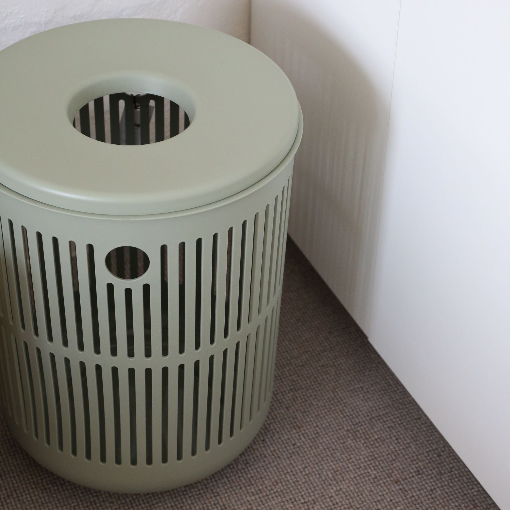 ZONE DENMARK 60L Ume Laundry Basket with Lid - Eco-Friendly Eucalyptus Green Storage Bin for Clothes, Towels & Toys | Perfect for Bedroom, Bathroom & Nursery Organization