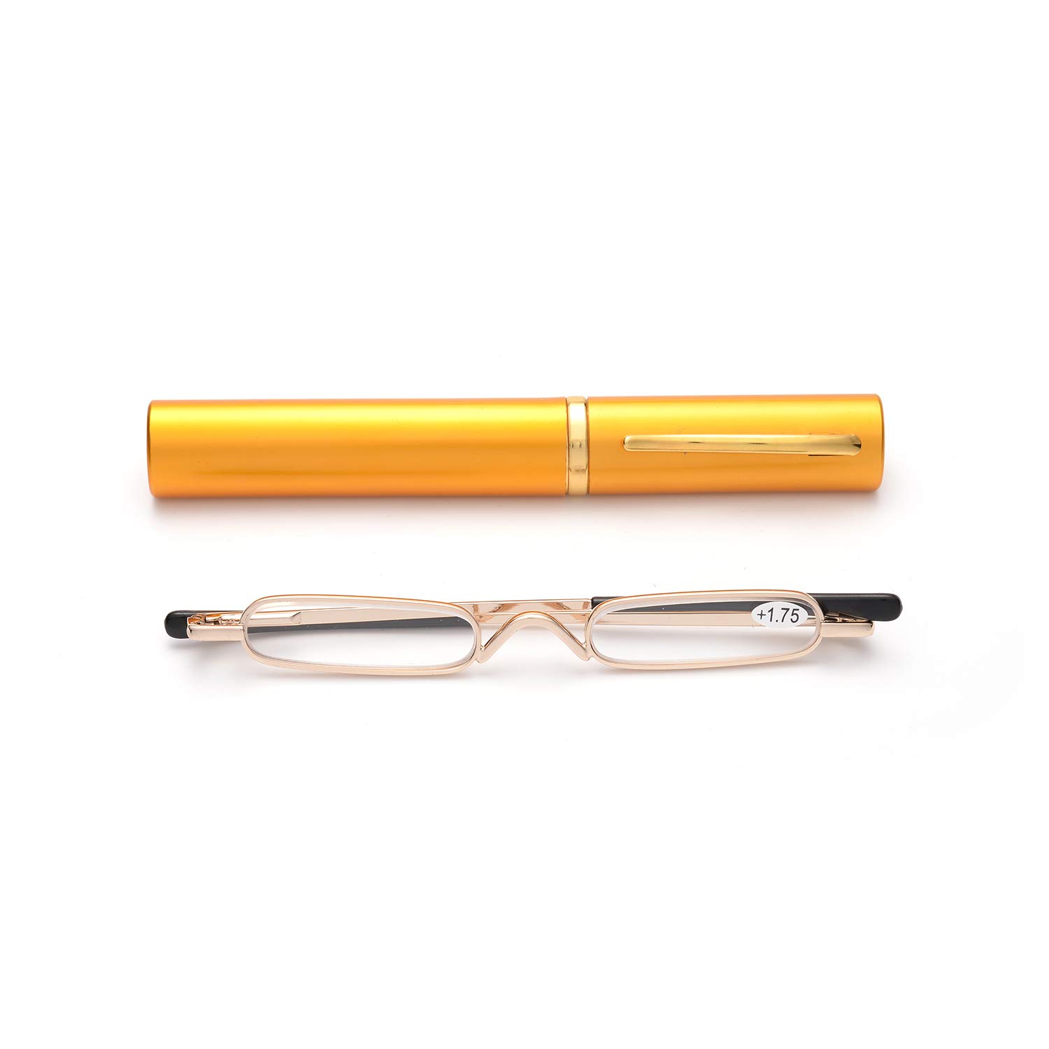 ZUVGEES Lightweight Portable Reading Glasses - Slim Compact Readers with Pen Clip & Tube Case - Perfect for Travel, Office, and Everyday Use