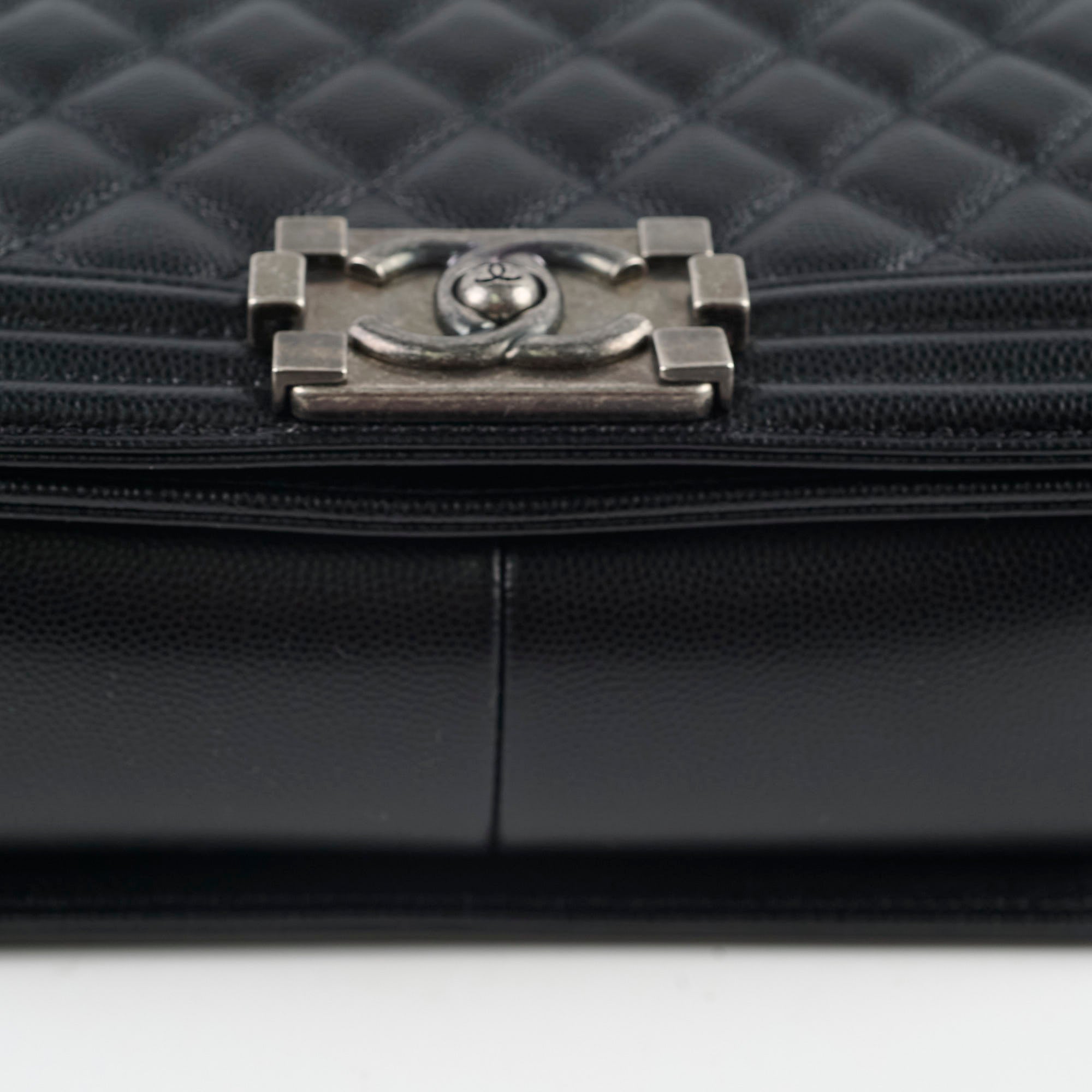 Chanel Caviar Old Medium Boy Bag Black 28cm - Luxury Designer Handbag for Women, Perfect for Evening Parties & Special Occasions
