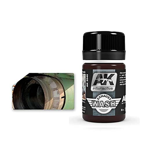 AK-Interactive Wash for Exhaust #2040 - Weathering Paint for Model Cars, Trucks & Military Vehicles - Realistic Rust & Dirt Effects - Perfect for Scale Model Building & DIY Projects