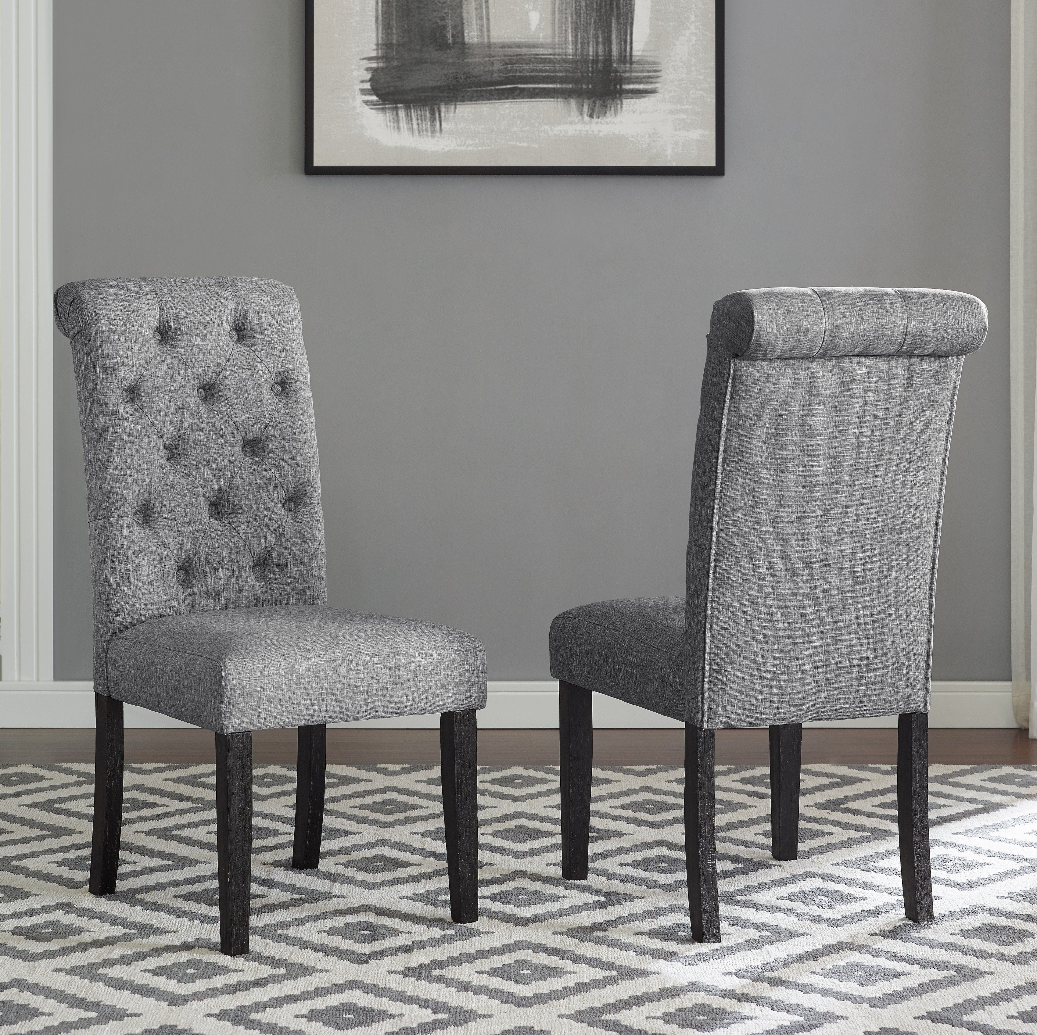 Roundhill Furniture Leviton Urban Style Dark Wash Wood Dining Set: Table, 4 Chairs & Bench in Gray - Modern Farmhouse Kitchen & Dining Room Furniture for Family Gatherings