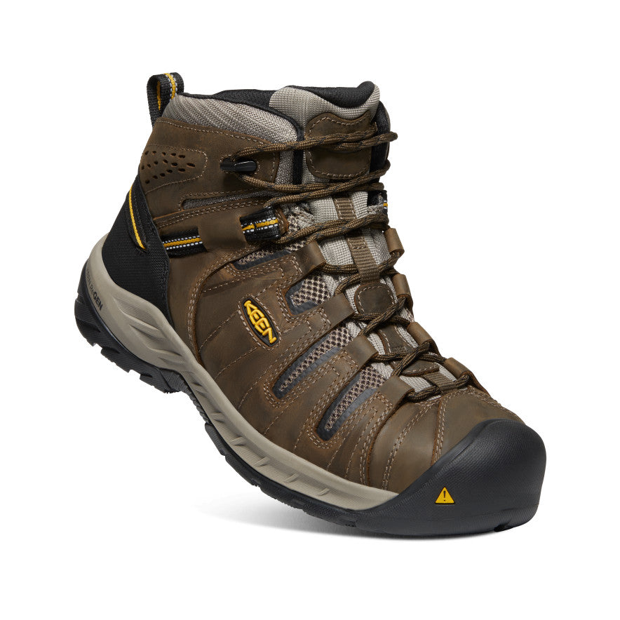Men's Flint II Steel Toe Work Boots - Cascade Brown/Golden Rod | Durable Safety Shoes for Construction, Warehouse & Outdoor Work