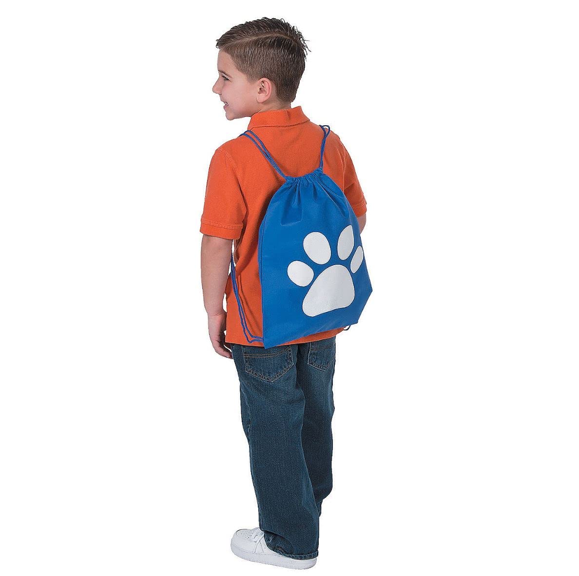 Paw Print Drawstring Backpack Set - 12 Reusable Party Favor Bags for Puppy, Patrol & Cat Themes | Perfect for Birthday Parties, Pet Lover Gifts & School Events