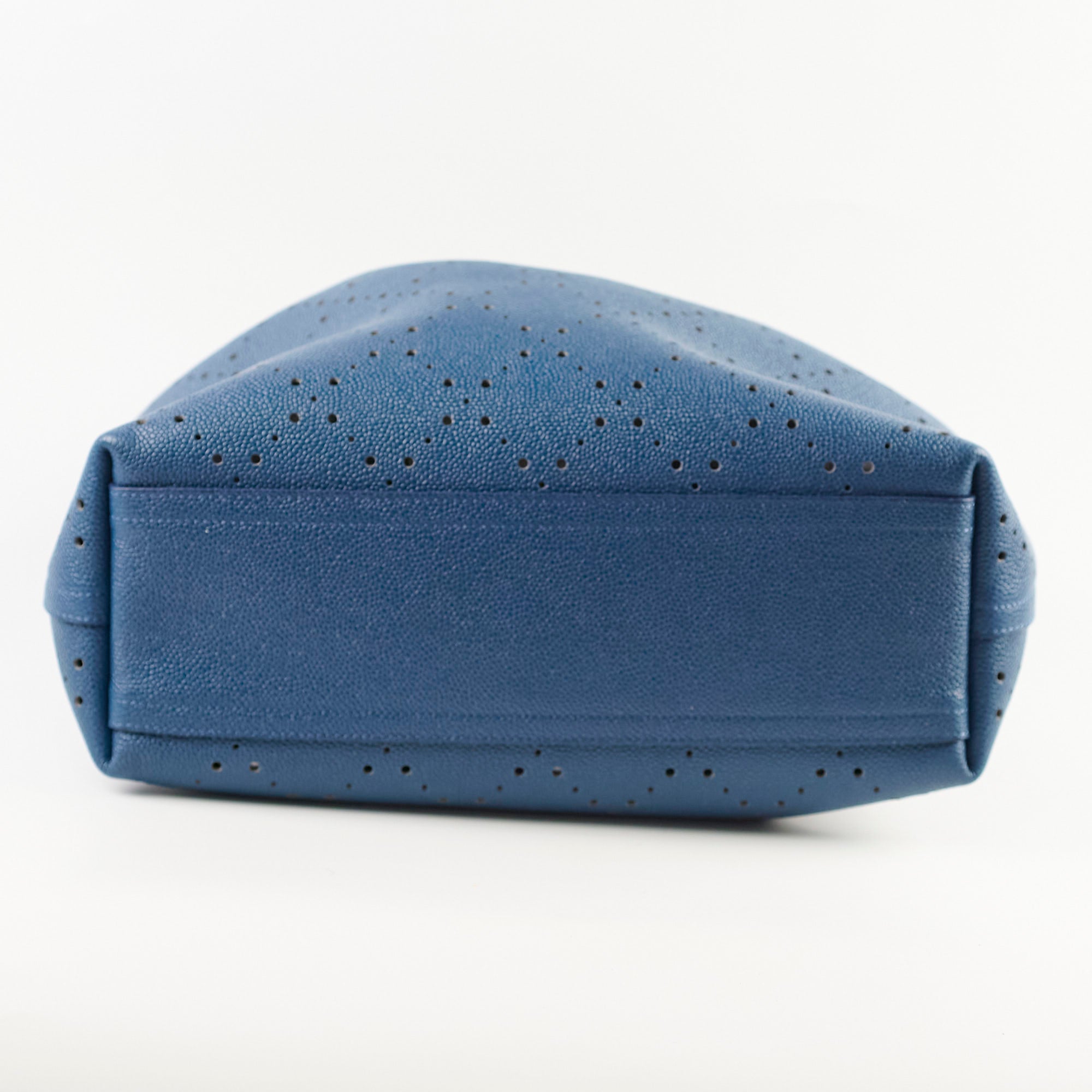 Chanel Perforated Drawstring Bucket Bag in Blue | Luxury Designer Handbag for Women | Perfect for Casual Outings & Beach Vacations