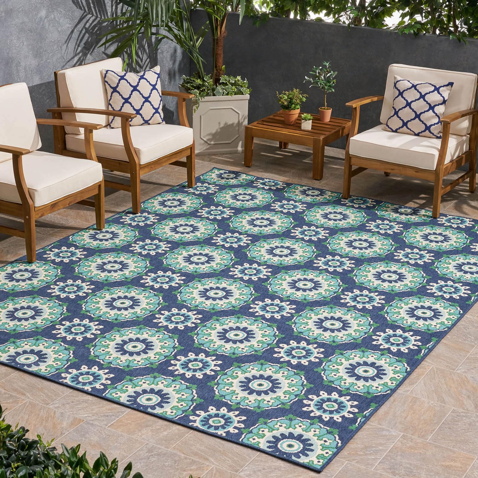 8x10 Waterproof Outdoor Rug for Patio, Deck, Balcony & Porch - All-Weather Indoor/Outdoor Area Rug Perfect for Living Room, Camping & Backyard Use