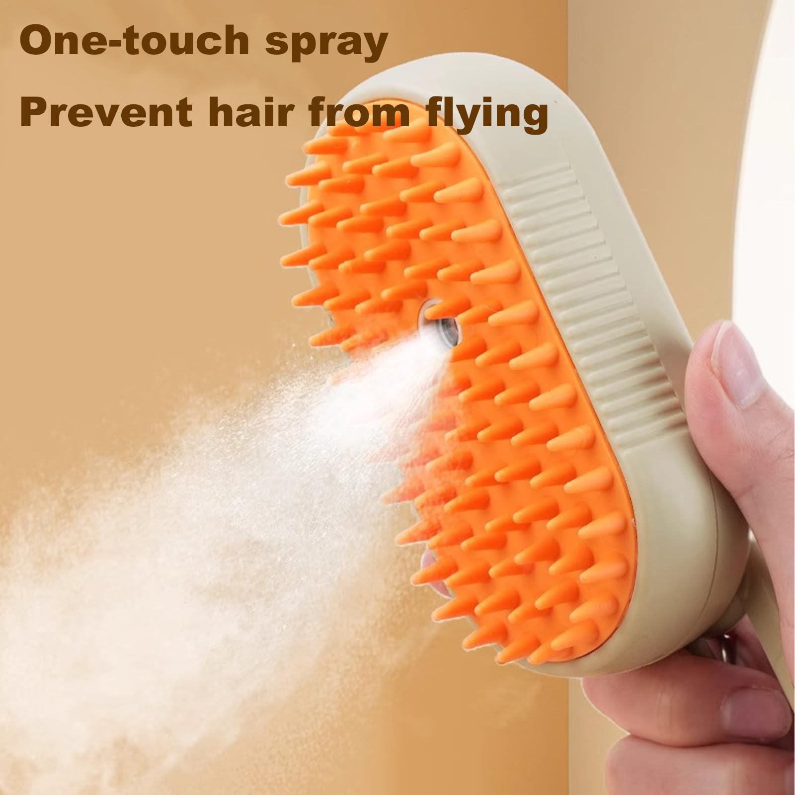 Chevaroo 3-in-1 Self-Cleaning Steam Brush for Horses & Pets - 360° Rotating Silicone Bristle Head - Gentle Grooming & Massage Tool for Horse Care, Dog & Cat Bathing - Perfect for Stable, Barn & Home Use (Brown)