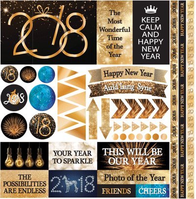 2018 12x12 Scrapbook Stickers for Graduation & New Year Calendar - Perfect for Scrapbooking, DIY Crafts, and Memory Keeping