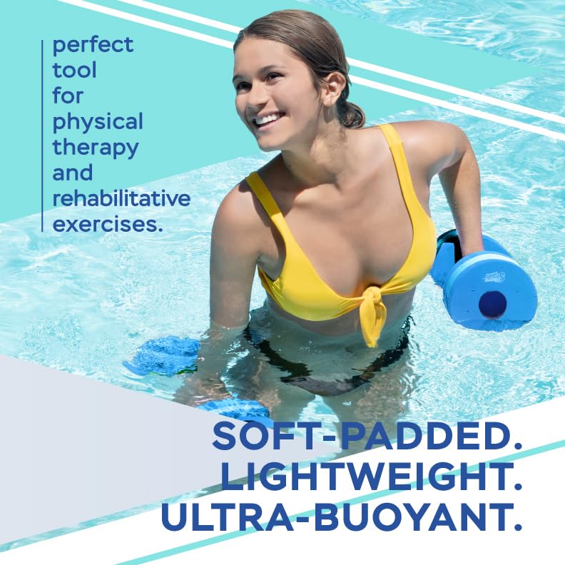 Sunlite Sports Water Fitness Gear - Foam Dumbbells & Neoprene Swim Gloves for Aqua Aerobics, Pool Therapy & Underwater Workouts - Perfect for Swimming, Rehabilitation & Water Exercise Classes