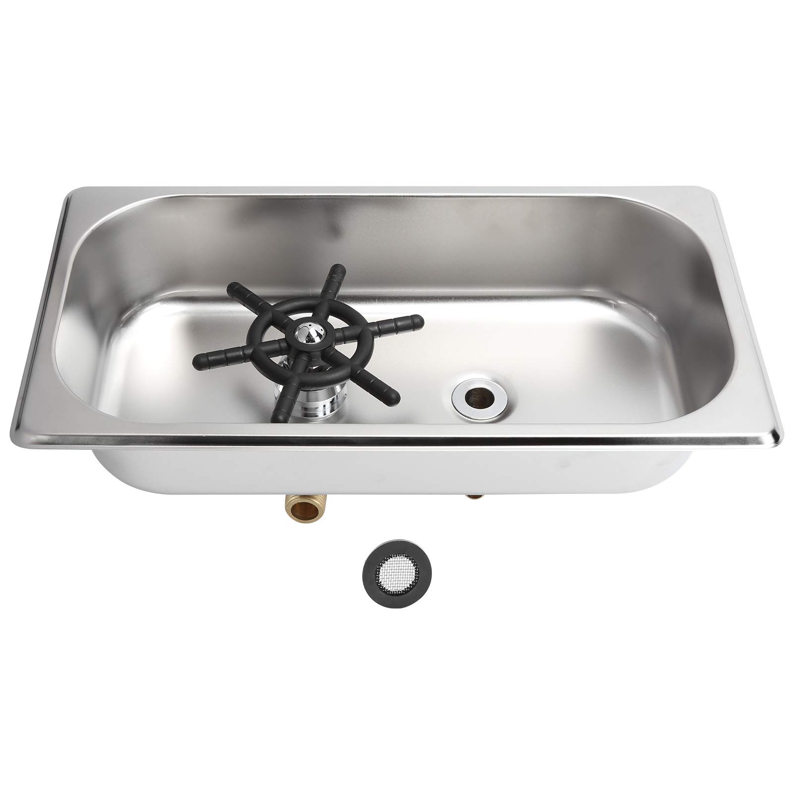 Automatic Cup Washer - Stainless Steel Glass Cleaning Rinser with Side Spray for Bar, Coffee Shop, Restaurant & Hotel Use - Perfect for Dishwashing, Glassware Cleaning and Beverage Service