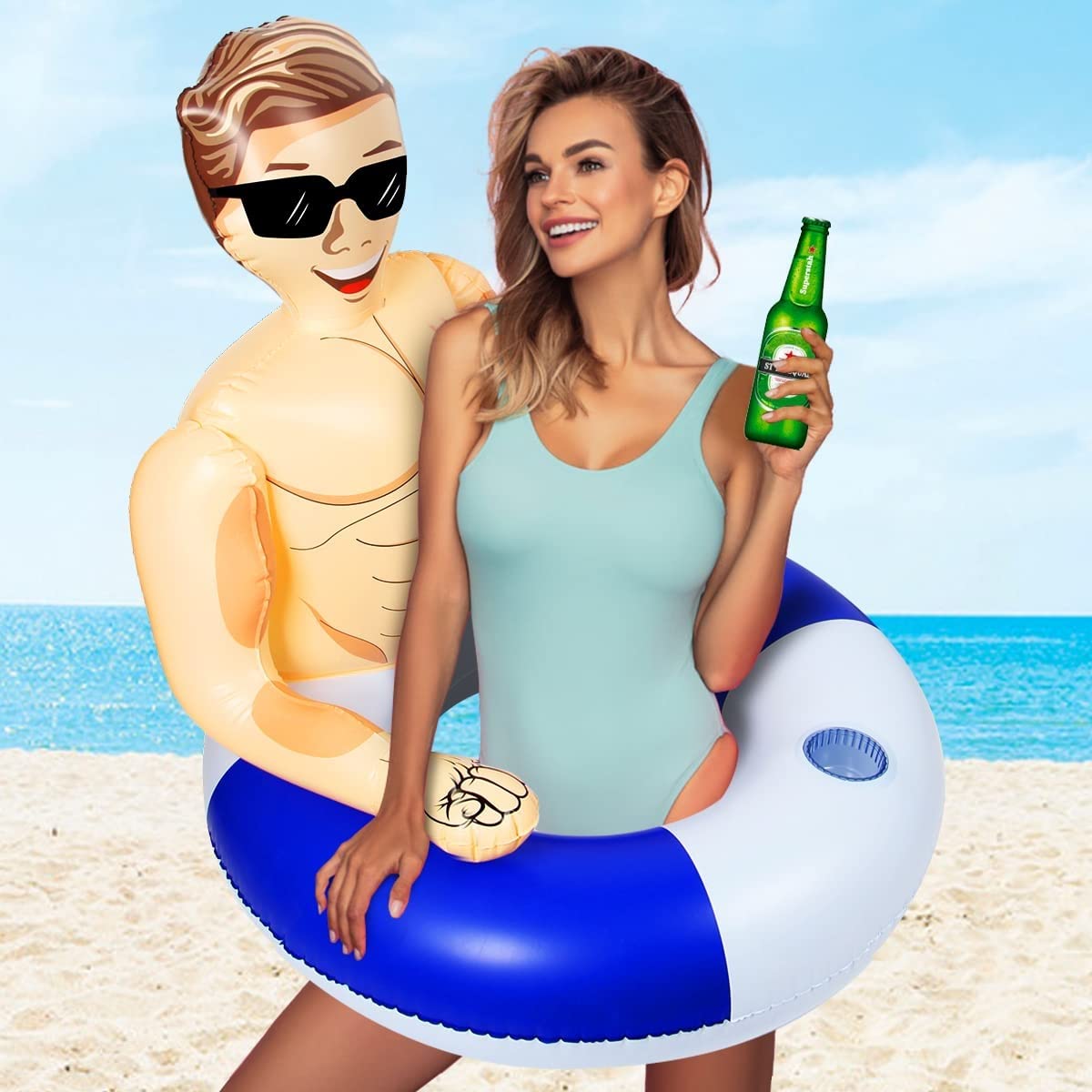 **Premium Silph PLC Pool Float - Inflatable Swim Ring with Cup Holder for Adults & Kids - Perfect for Pool Parties, Relaxation & Lifeguard Fun**    *(Use for summer pool parties, beach vacations, backyard relaxation, or lifeguard-themed events!)*