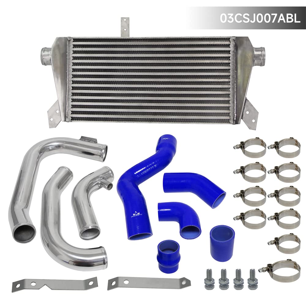 Upgrade Front Mount Intercooler Kit for Audi A4 1.8T Turbo B6 Quattro 2002-2006 - High Performance Aluminum Intercooler with Pipes & Clamps - Perfect for Street Racing & Turbocharged Engine Upgrades