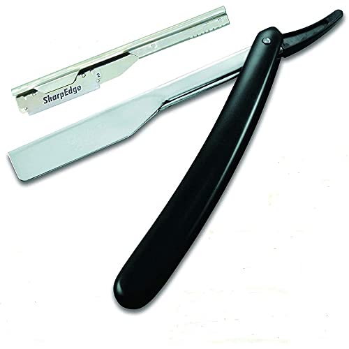 Professional Barber Straight Razor - Shavette with 10 Blades for Salon & Home Shaving