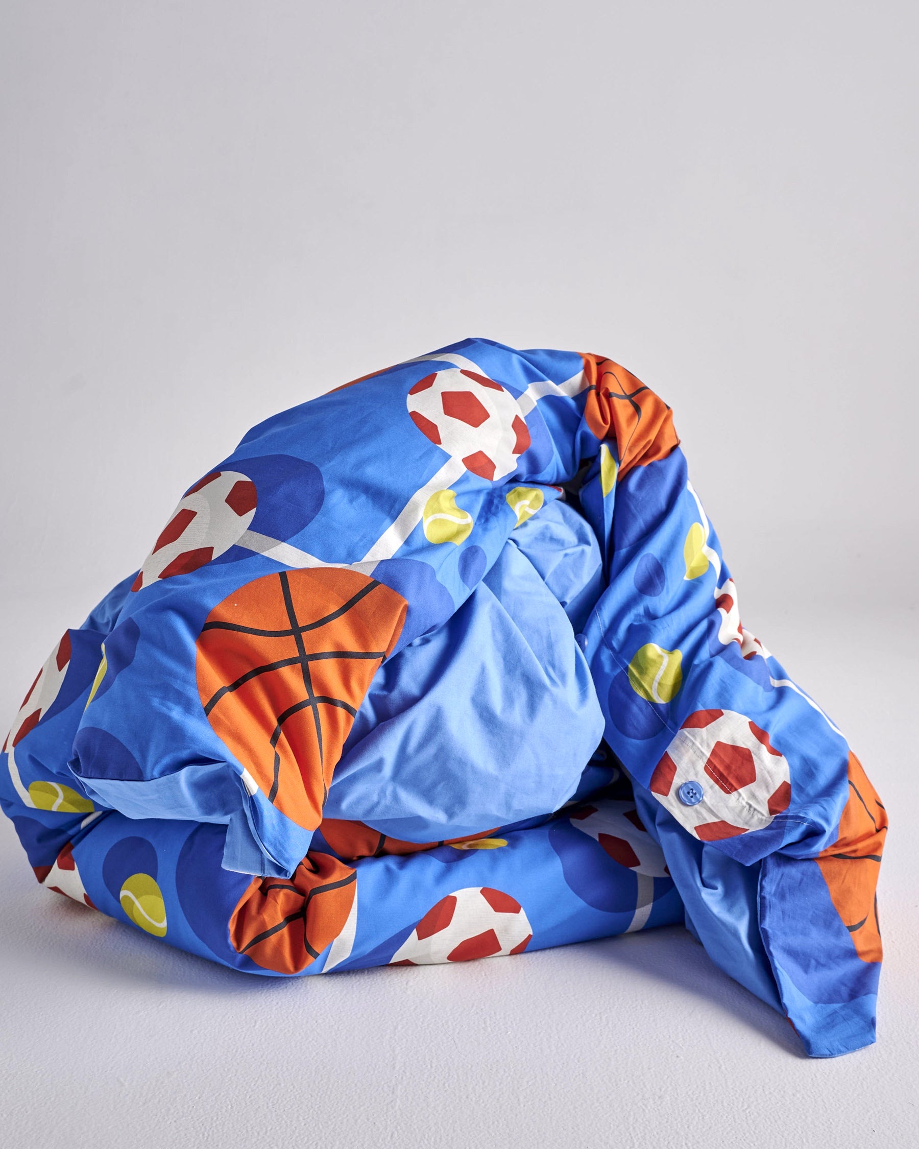 Balls Up Organic Cotton Quilt Cover Set - Breathable & Hypoallergenic Queen Size Bedding for Eco-Friendly Home Decor (US) | Perfect for Master Bedroom, Guest Room & Sustainable Living