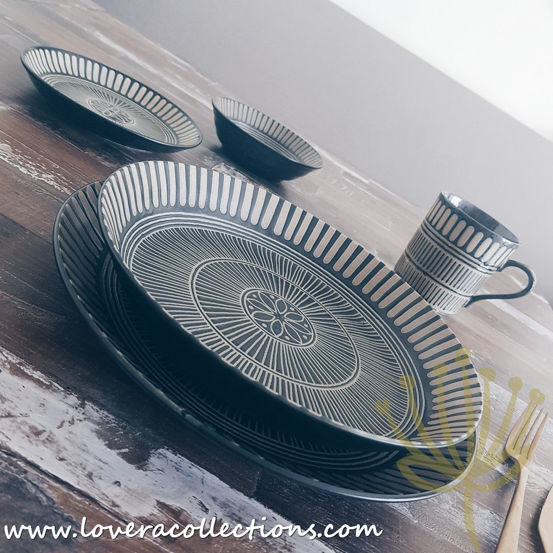 Bloom Japan Sausalito Dinnerware Set - Premium Porcelain Plates, Bowls & Cups - Elegant Japanese Style Tableware for Dining, Entertaining & Home Decor (50% Off Sale)