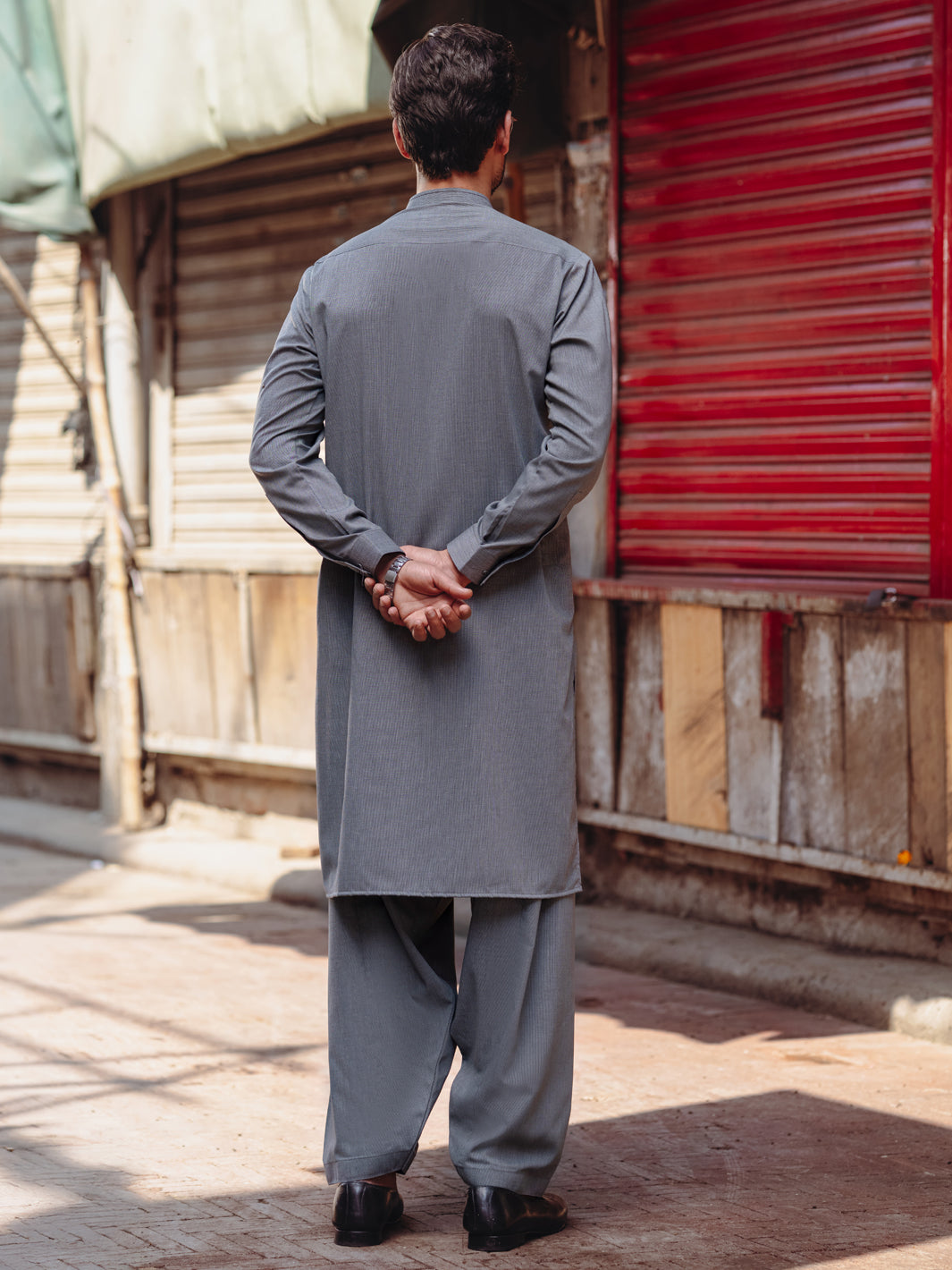 Premium Blended Grey Shalwar Kameez for Men - Traditional Pakistani Outfit - Comfortable Cotton Fabric - Perfect for Eid, Weddings & Special Occasions