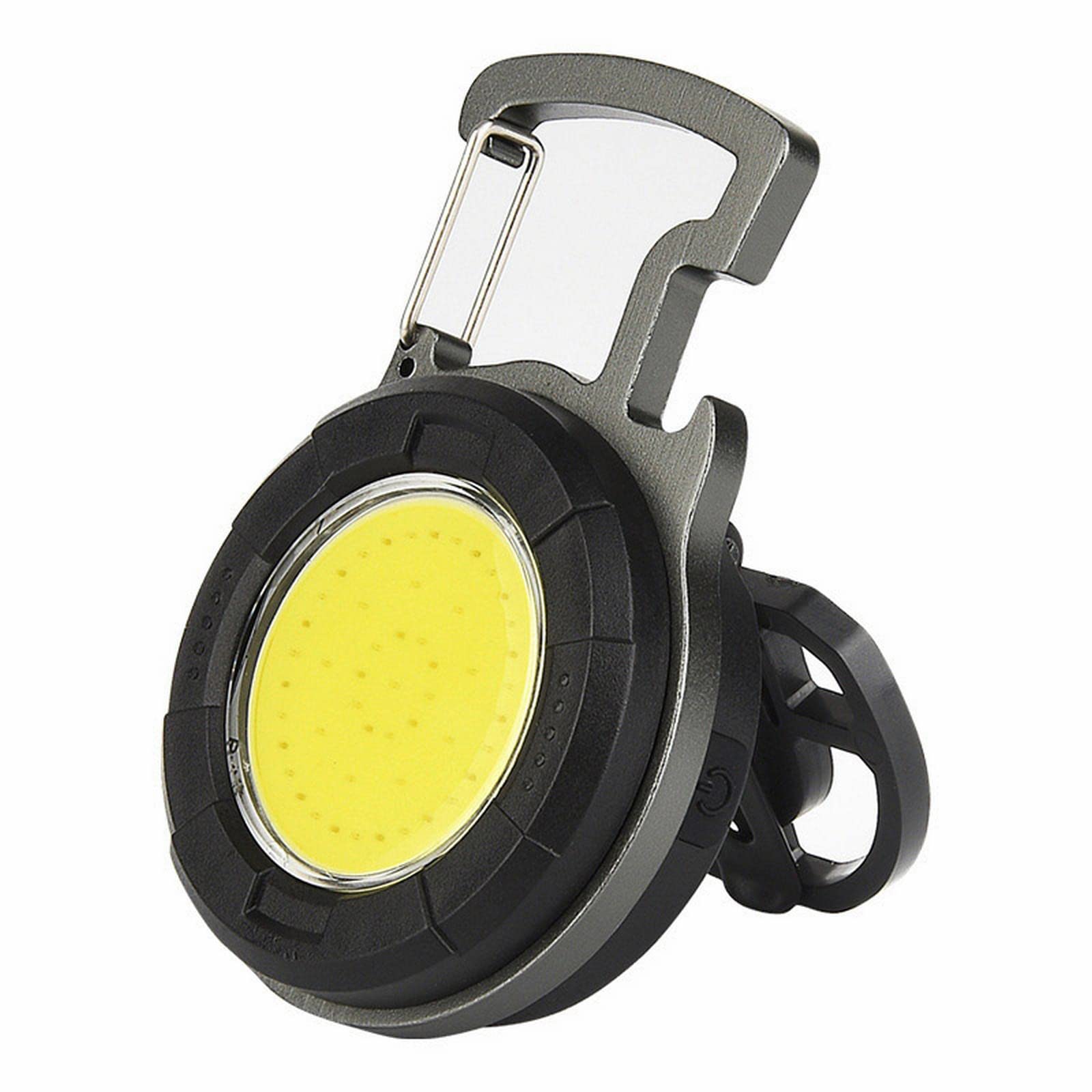 Portable LED Camping Lantern - Mini Keychain Flashlight, COB Work Light with Emergency Function, Battery Operated Outdoor Light for Hiking, Backpacking, Power Outages and Night Fishing (Black)