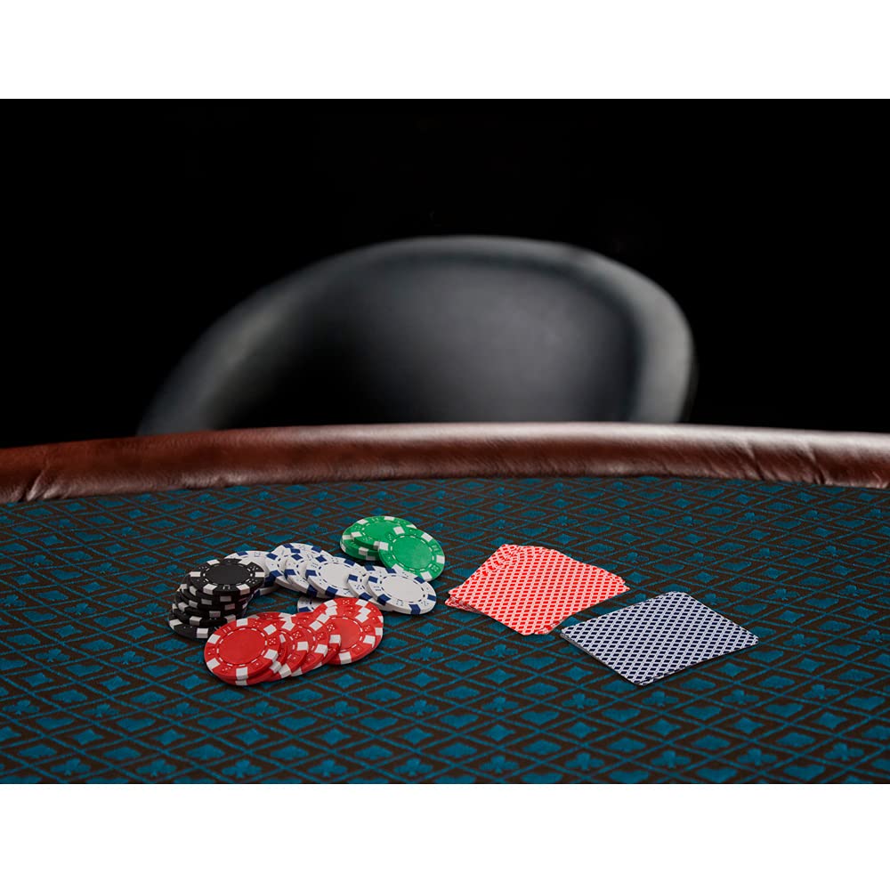 Premium Two-Tone Poker Table Cloth - Casino Grade Waterproof Speed Cloth with Dark Blue Background - Professional Poker Table Cover for Home Games, Casino Nights & Poker Tournaments