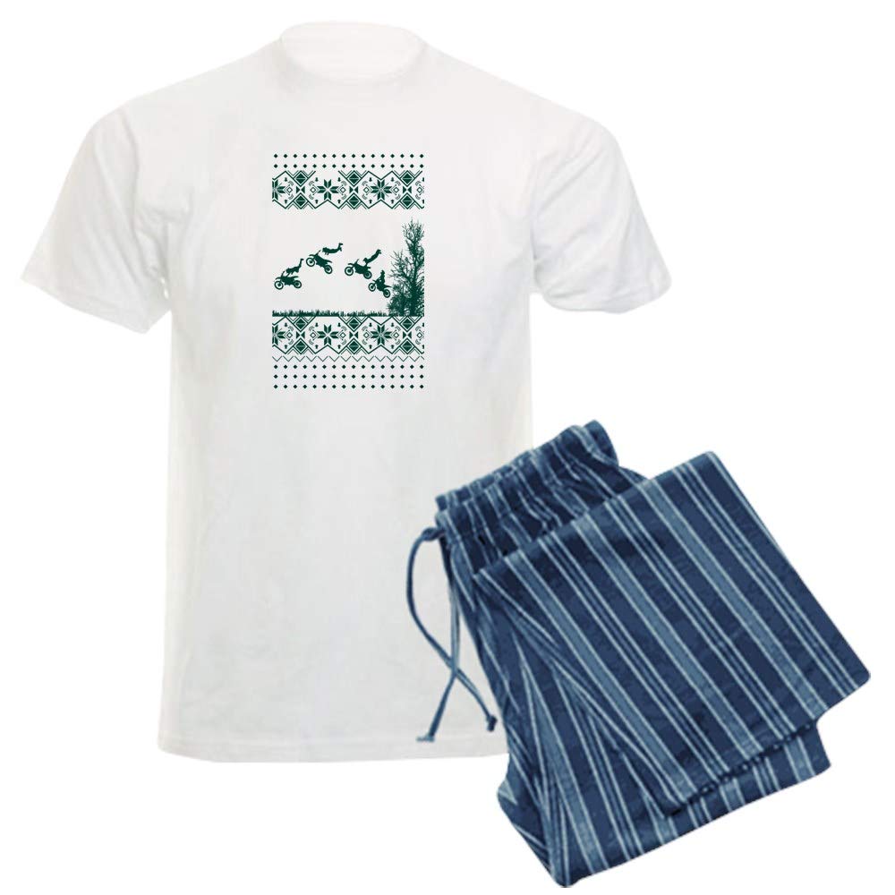 Motorcycle Ugly Christmas Dark Green Pajama Set for Men & Women - Cozy Holiday Sleepwear for Bikers - Perfect for Christmas Parties & Festive Family Gatherings