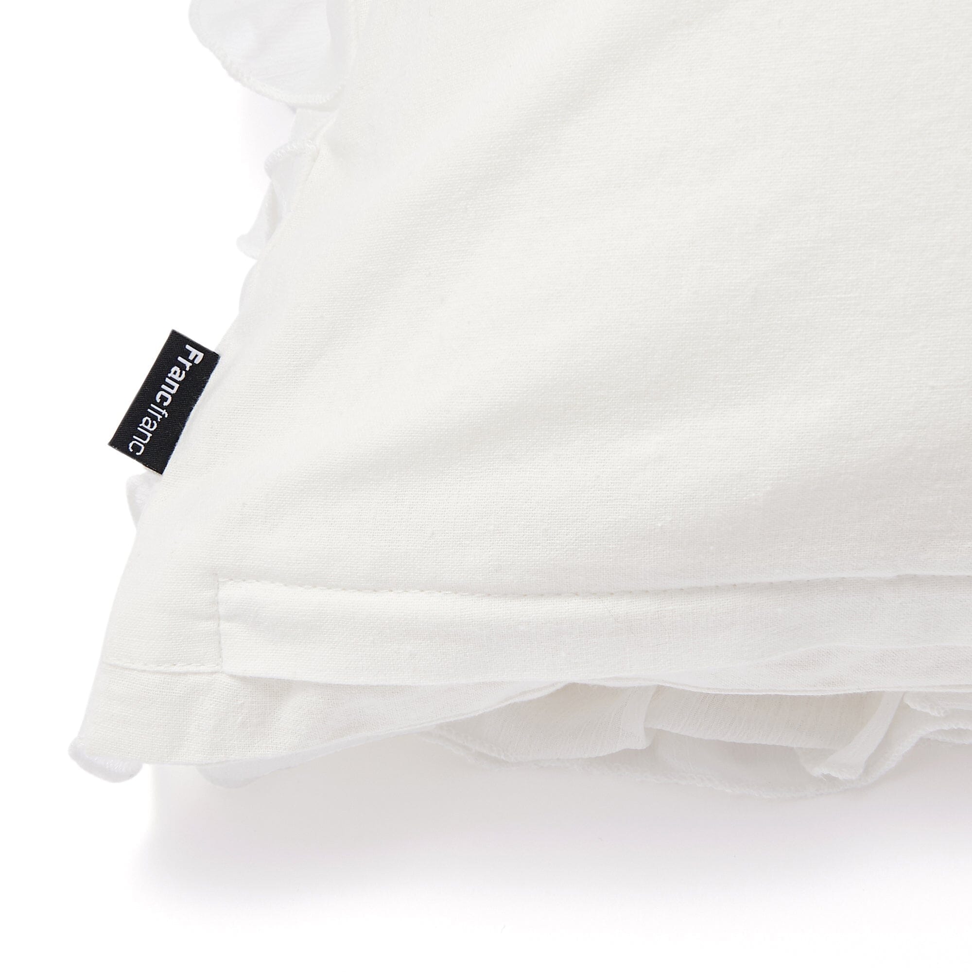 Elegant White Chiffon Frill Cushion Cover 18x18 Inches - Soft & Stylish Home Decor for Living Room, Bedroom, or Nursery