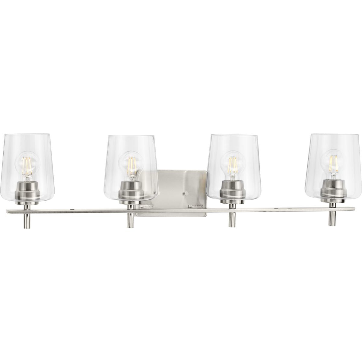 Calais Collection 4-Light Clear Glass Bathroom Vanity Light Fixture – Perfect for Modern Bathrooms, Powder Rooms & Dressing Areas