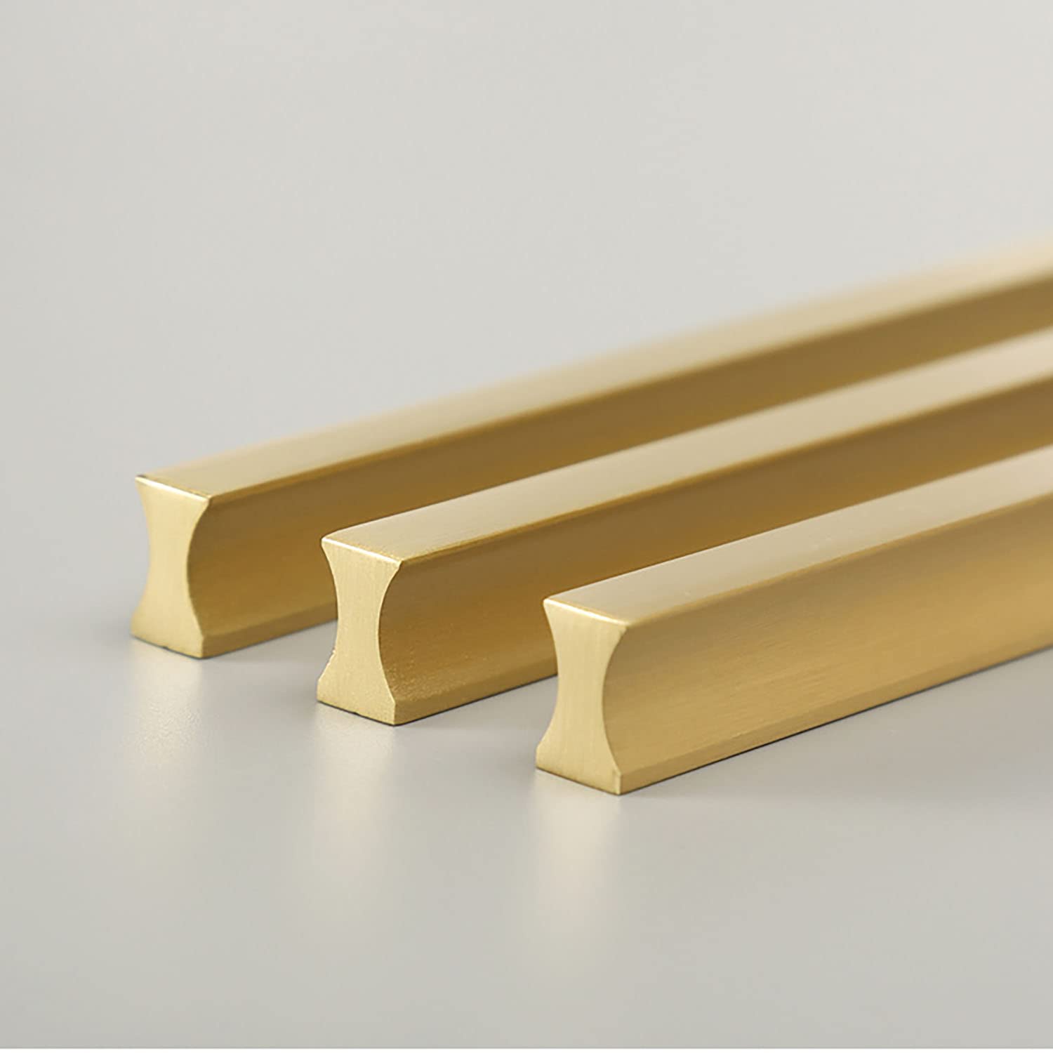 Brushed Brass Cabinet Handles - Modern Kitchen & Wardrobe Drawer Pulls - 50mm & 380mm Furniture Hardware Knobs - Perfect for Home Renovation & DIY Projects