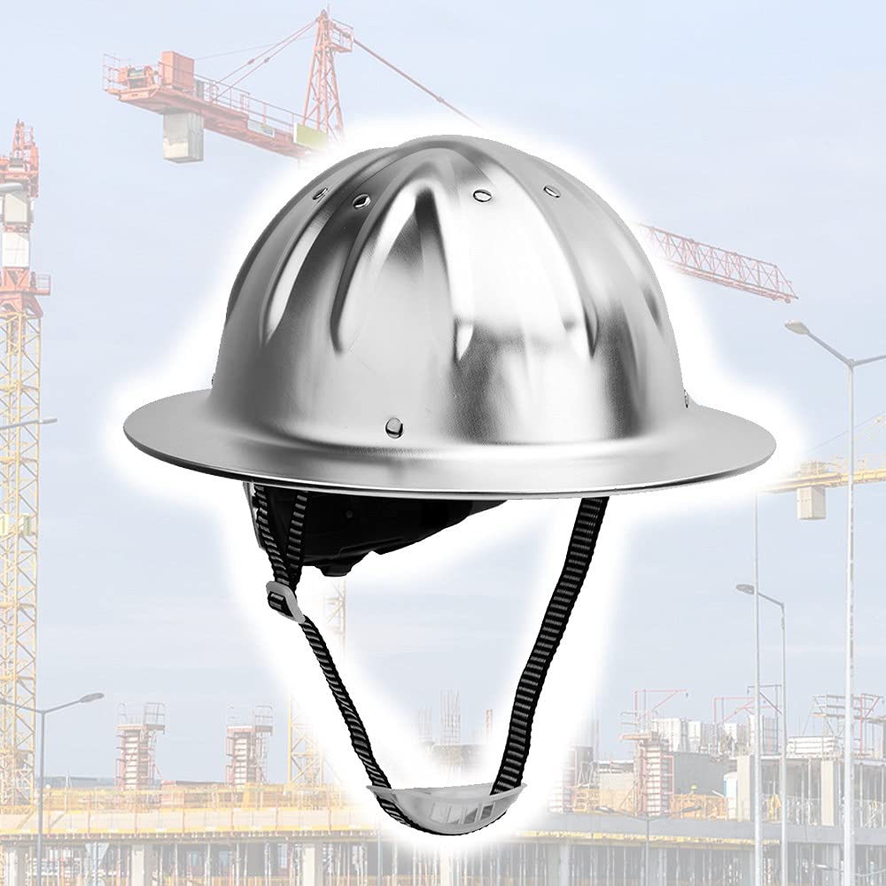 WANGFENG Hard Hat for Construction - Adjustable Full Brim Safety Helmet with Aluminum Alloy Reinforcement | High Strength Work Helmet for Construction Sites, Industrial Work & Outdoor Labor