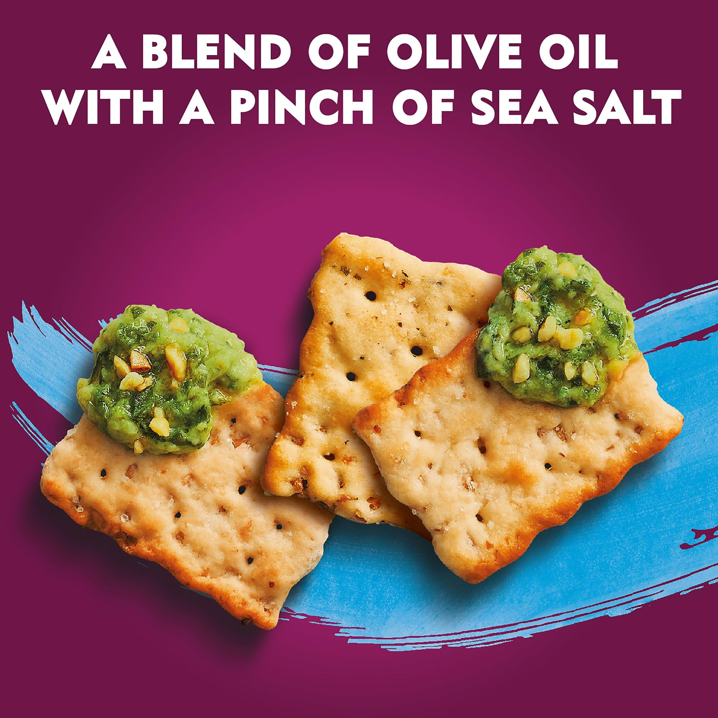 Toasted Flatbread Crackers - Sea Salt & Olive Oil Flavor, 8.7oz Box (Pack of 1) | Perfect for Parties, Lunch Boxes & Healthy Snacking | Crunchy Appetizer for Entertaining, Office Snacks & On-the-Go Munchies