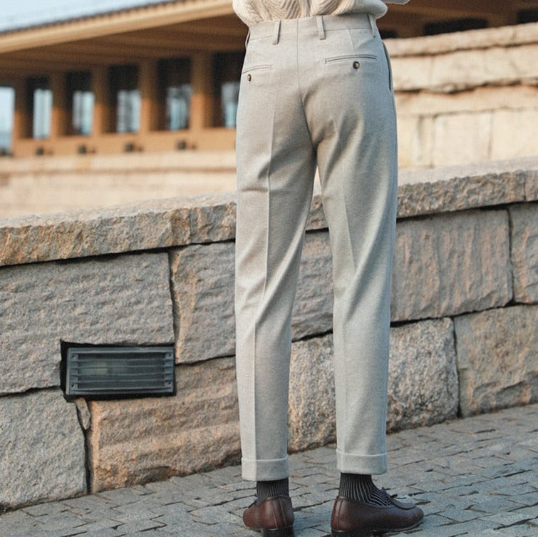 Paris Gentleman Trousers for Men - Classic Slim Fit Dress Pants for Business, Office & Formal Occasions