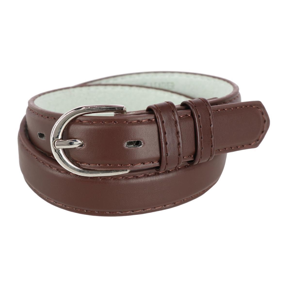 CTM® Kids Leather Dress Belt - 1 Inch Width Adjustable Strap for Boys & Girls - Perfect for School Uniforms, Formal Events & Everyday Wear