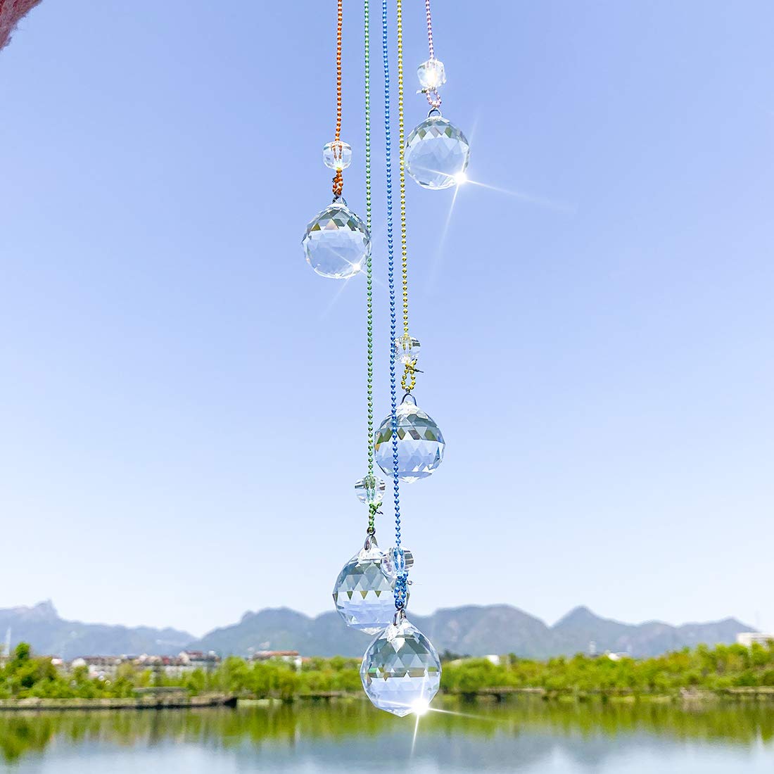 Rainbow Maker Crystal Ball Prism Suncatcher - Tree of Life Hanging Ornament for Home & Garden Decor | Window Decor, Meditation Room, Yoga Studio, Outdoor Patio