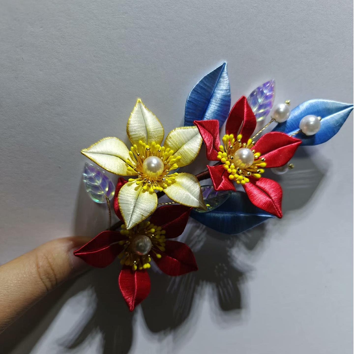 Custom Silk Hairpin - Handmade Floral Hair Clip for Women (Chanhua) | Perfect for Weddings, Parties & Special Occasions