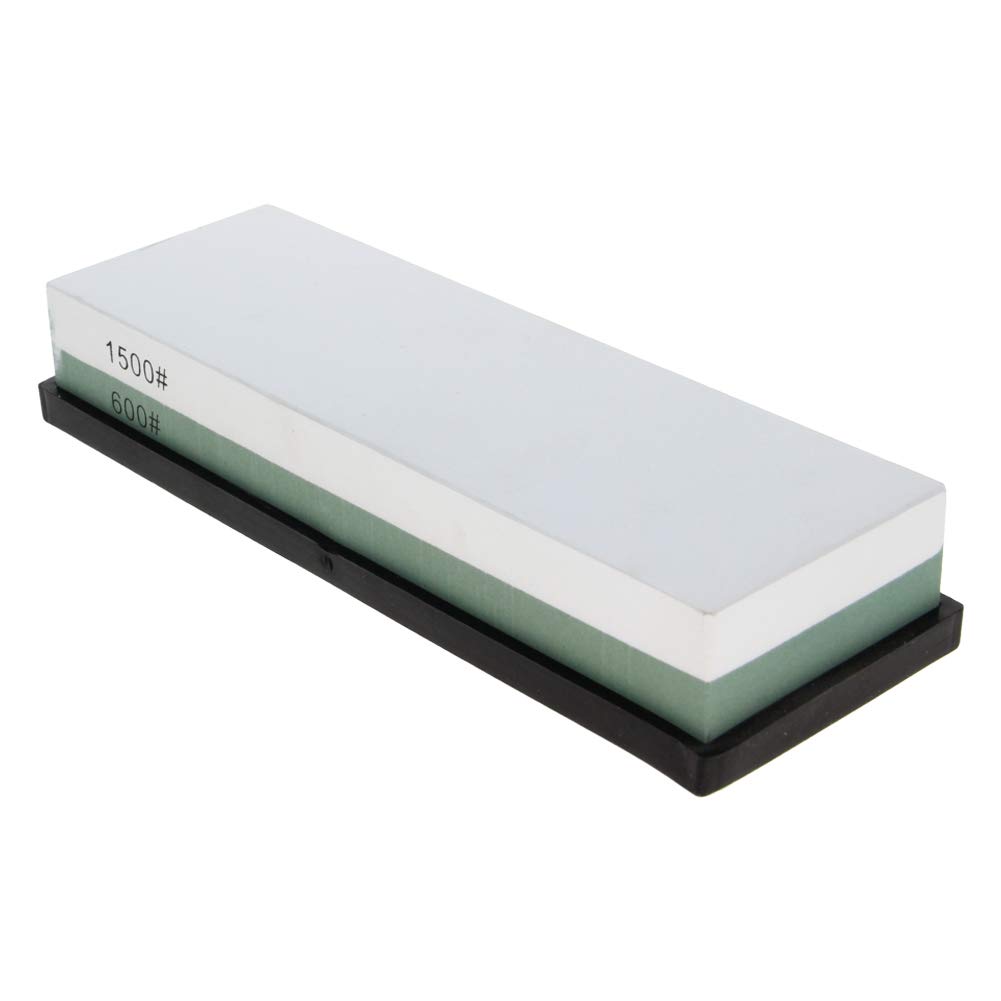 Utoolmart Double-Sided Whetstone Knife Sharpener - 600/1500 Grit Water Stone for Kitchen Knives, Scissors, Razors & Carving Tools (1PC) - Perfect for Home Cooking, Camping & Woodworking