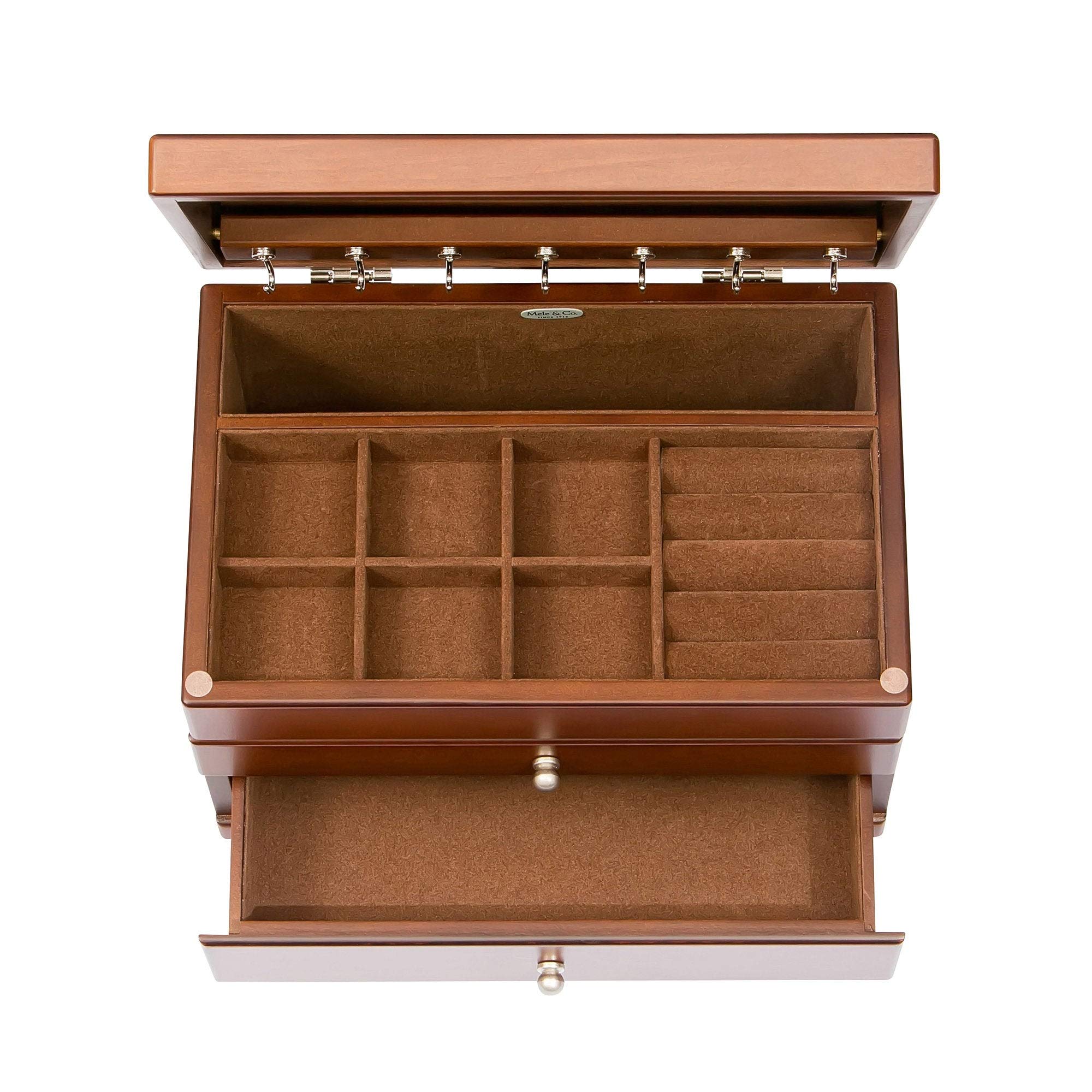 Mele & Co Brisbane Personalized Jewelry Box with Drawers - Custom Engraved Wooden Jewelry Organizer Chest for Women & Girls | Perfect for Gift Giving, Bridal Shower, Birthday & Anniversary Presents