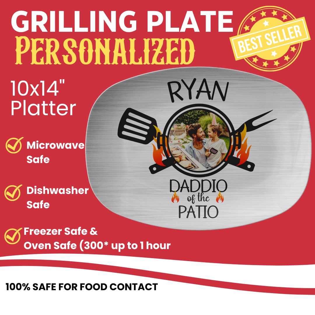 Personalized BBQ Grill Plate - Custom Birthday Gift for Dad, Perfect for Outdoor Grilling & Patio Parties