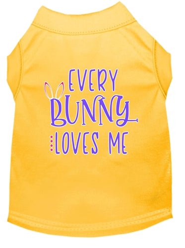 Every Bunny Loves Me Screen Print Dog T-Shirt - Cute Pet Apparel in Multiple Colors for Easter, Valentine's Day & Photo Shoots