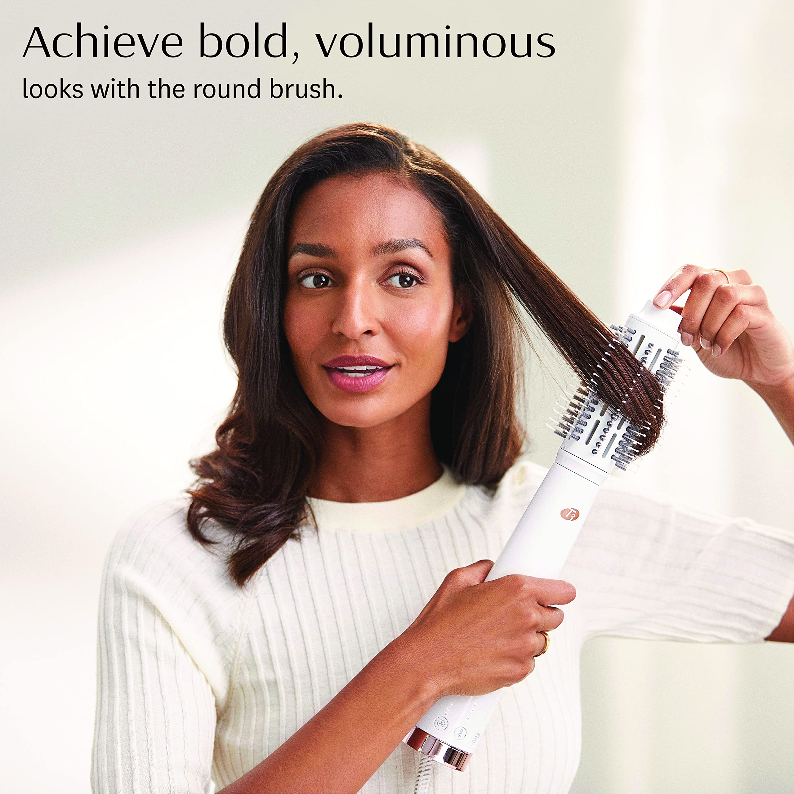 T3 AireBrush Duo Interchangeable Hot Air Blow Dry Brush with 2 Attachments - 15 Heat/Speed Settings, IonFlow Technology for Frizz-Free Hair, Volume Booster & Cool Shot Button | Perfect for Salon-Quality Blowouts at Home, Travel & Everyday Styling