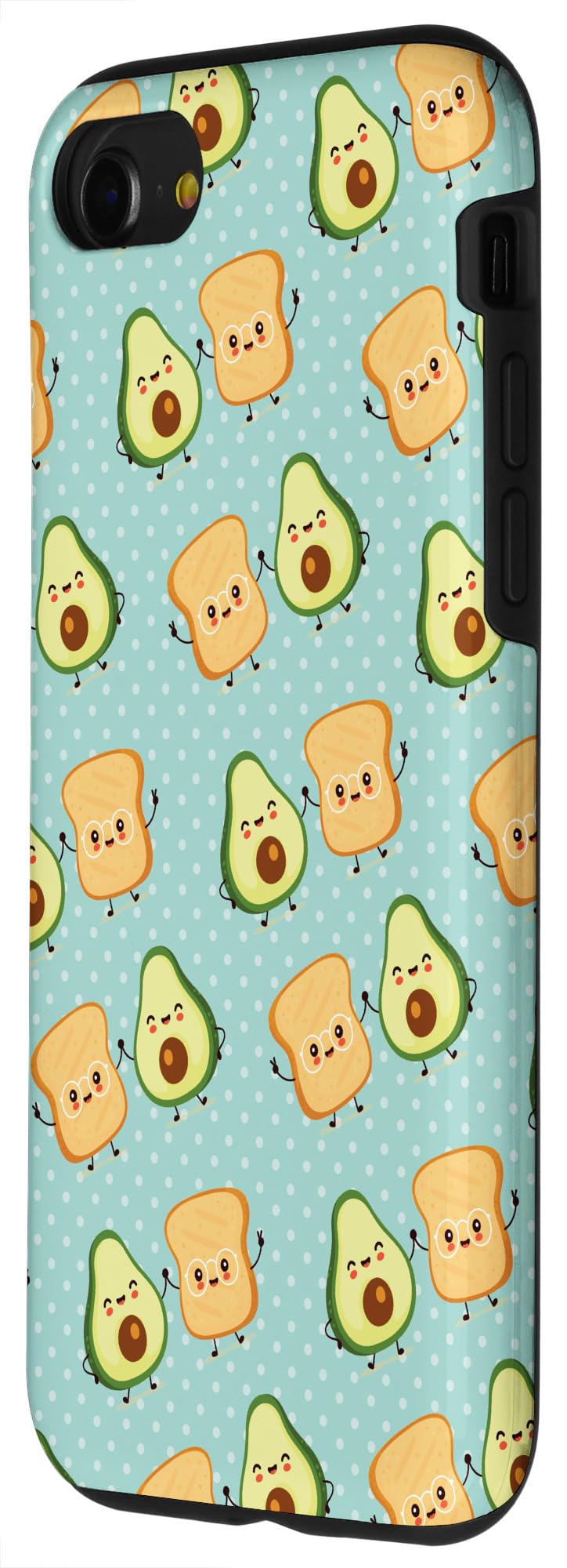 Funny Anime Kawaii Avocado Toast Bread iPhone Case for iPhone SE (2020)/7/8 - Cute Protective Cover for Food Lovers & Anime Fans - Perfect for Daily Use, School, Work & Travel