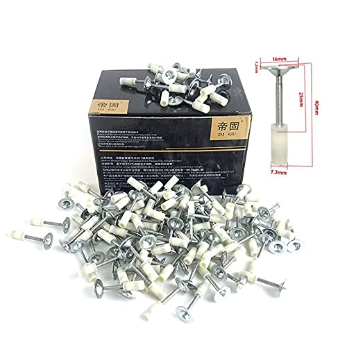 Heavy Duty Manual Steel Nails Rivet Tool - Concrete Wall Anchor Installation Kit with Wire Slotting Device - Decorative Rivet Gun & Tufting Gun Accessories (200pcs Round Nails) - Perfect for DIY Home Improvement, Furniture Repair, and Craft Projects