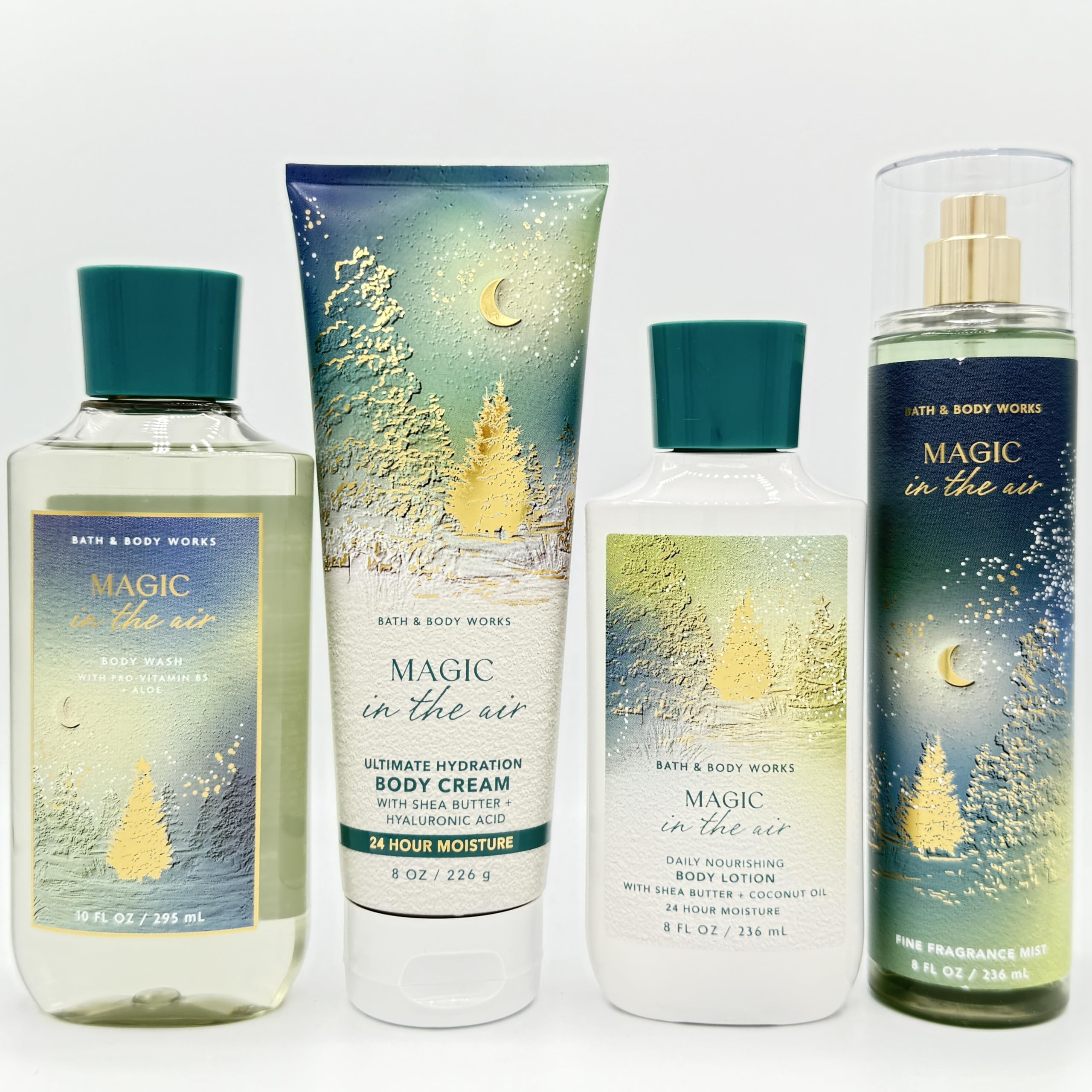 Magic Air Bath and Body 4-Piece Gift Set - Hydrating Body Wash, Ultra Moisturizing Cream, Nourishing Lotion & Fragrance Mist | Perfect for Self-Care, Spa Days & Gifts