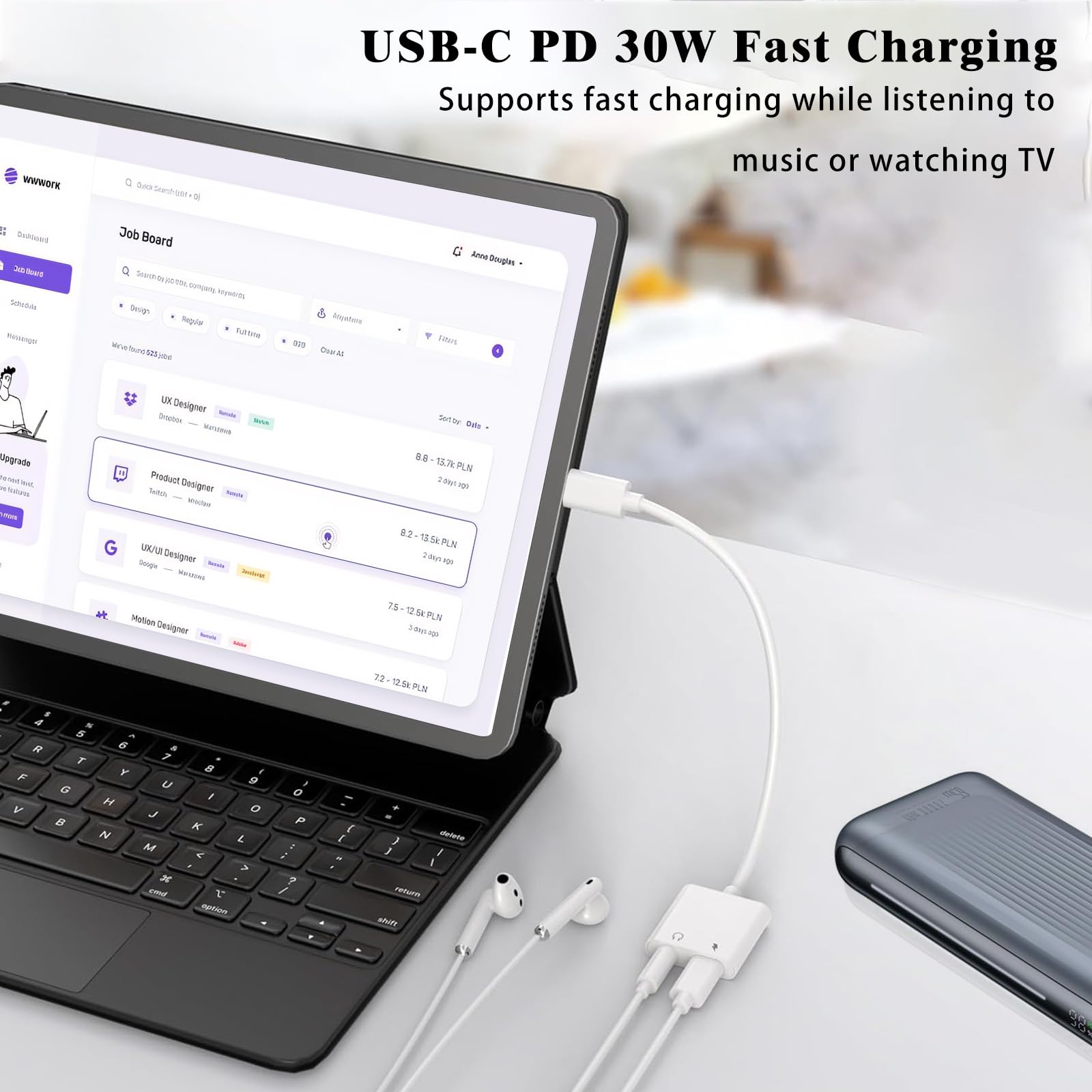 DICKMITH 2-Pack USB C to 3.5mm Audio & Charger Adapter - 2-in-1 Type C to Aux Dongle with PD Fast Charging - Compatible with iPhone 16/15 Pro Max, Galaxy S24/S23 Ultra, Pixel - Perfect for Travel, Gaming & Music Streaming