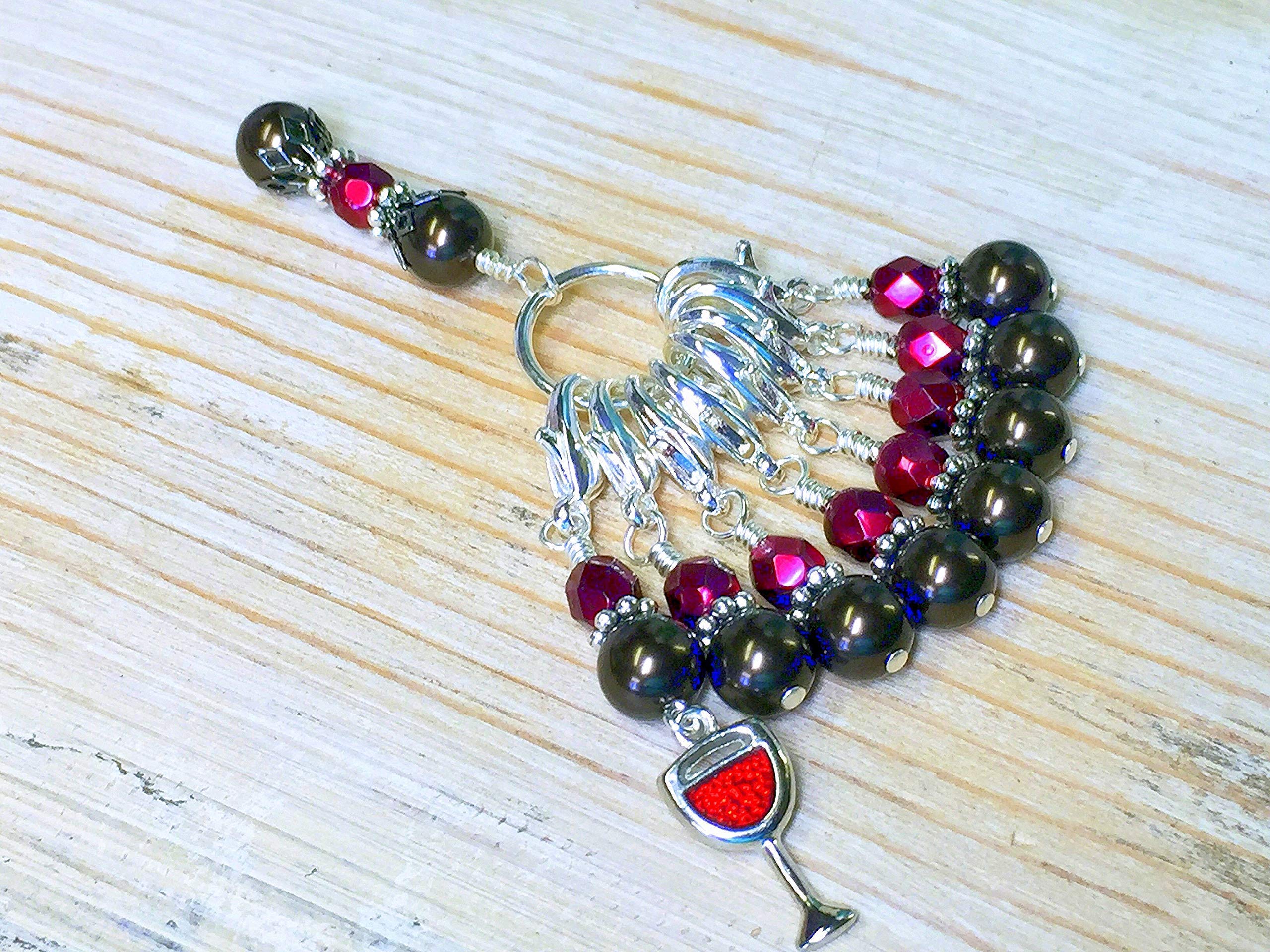 Premium Stitch Markers for Knitting & Crochet - Perfect Gift for Wine Lovers - Essential Tools for Yarn Crafts & DIY Projects