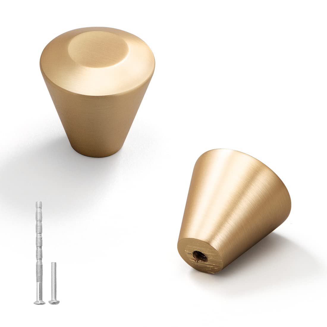YAGU 10 Pack Modern Brushed Gold Cabinet Knobs - Kitchen Drawer Handles, Furniture Hardware for Cupboard, Wardrobe, Closet & Dresser - Perfect for Home Renovation and DIY Projects