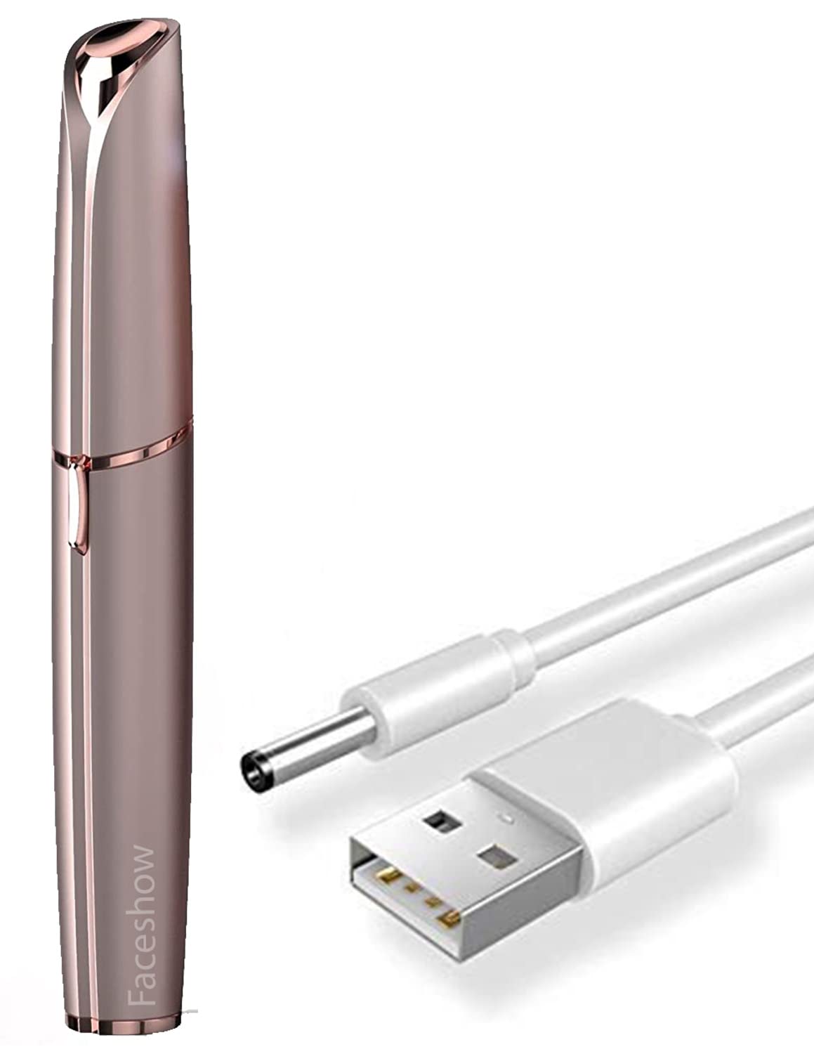 Rose Gold USB Rechargeable Eyebrow Trimmer for Women - Precise Shaping & Grooming - Perfect for Home, Travel & Salon Use