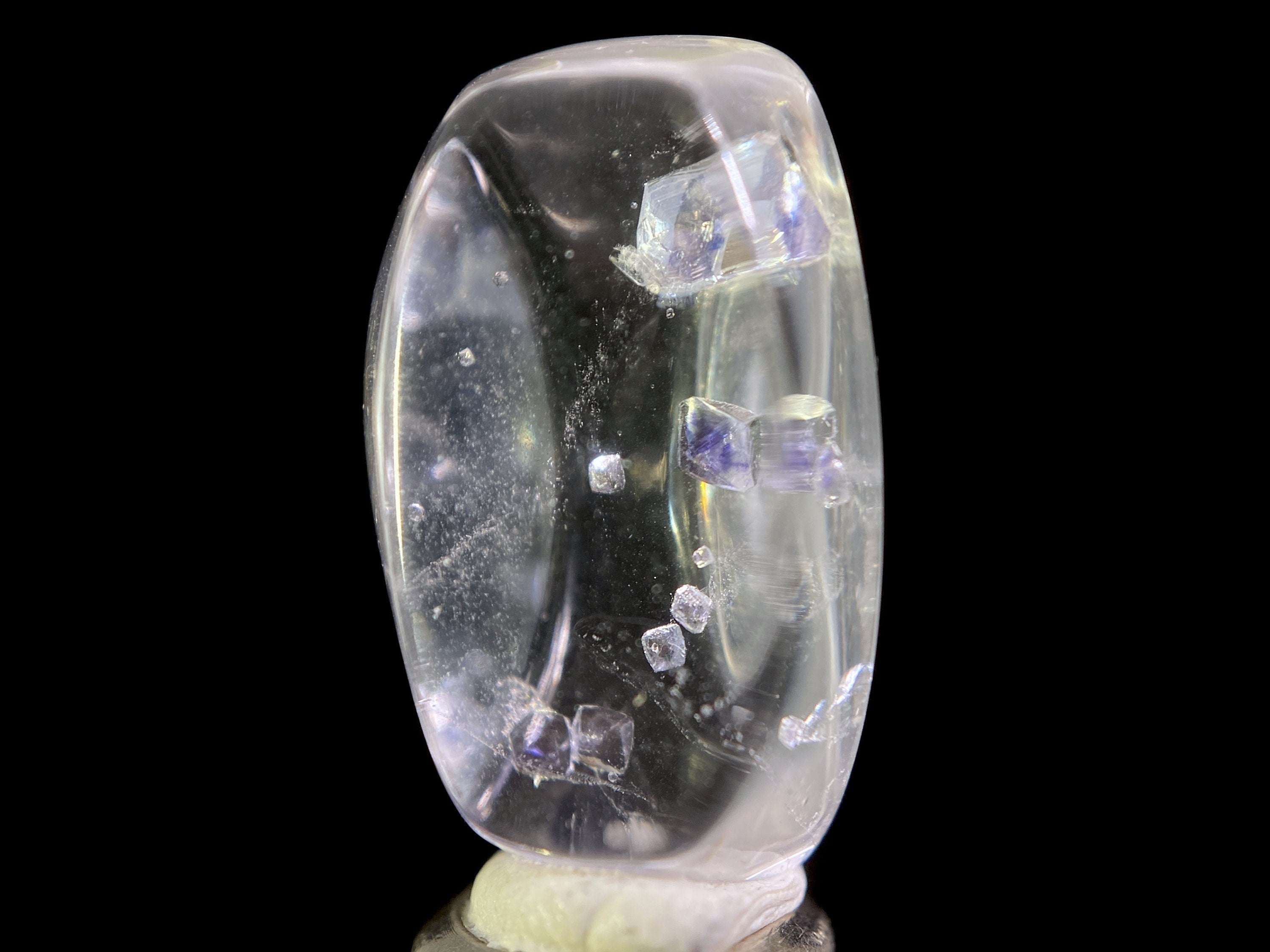 Natural Fluorite in Clear Quartz Cabochon - Rare Gemstone for Jewelry Making, Healing Crystals (47483) | Perfect for Pendants, Rings & Spiritual Healing