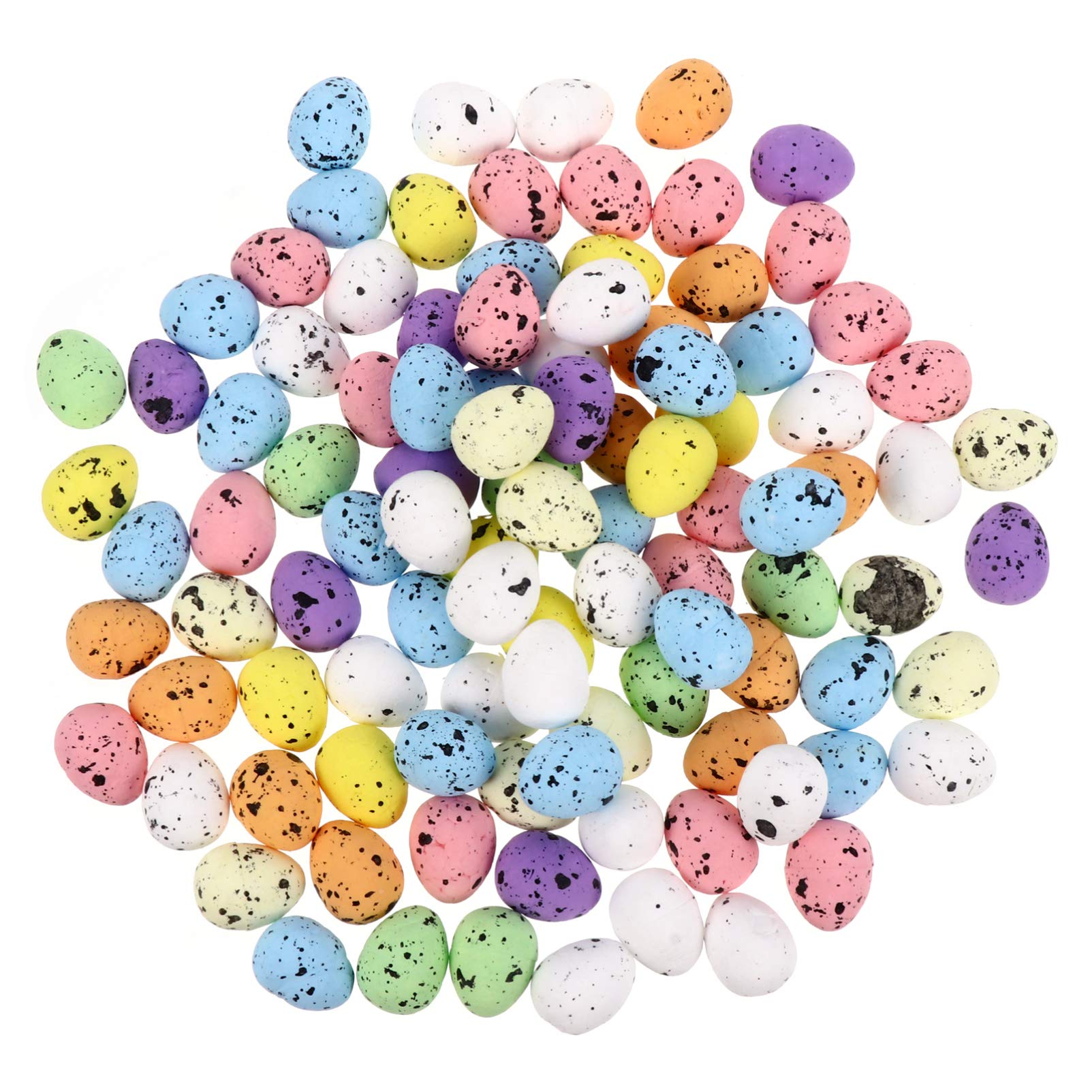 VALICLUD 100 Pcs Speckled Foam Easter Eggs - Mini Bird Eggs for DIY Crafts, Easter Basket Stuffers, Party Favors (1.8CM, Assorted Colors) - Perfect for Easter Decorations, Spring Crafts & Kids' Art Projects