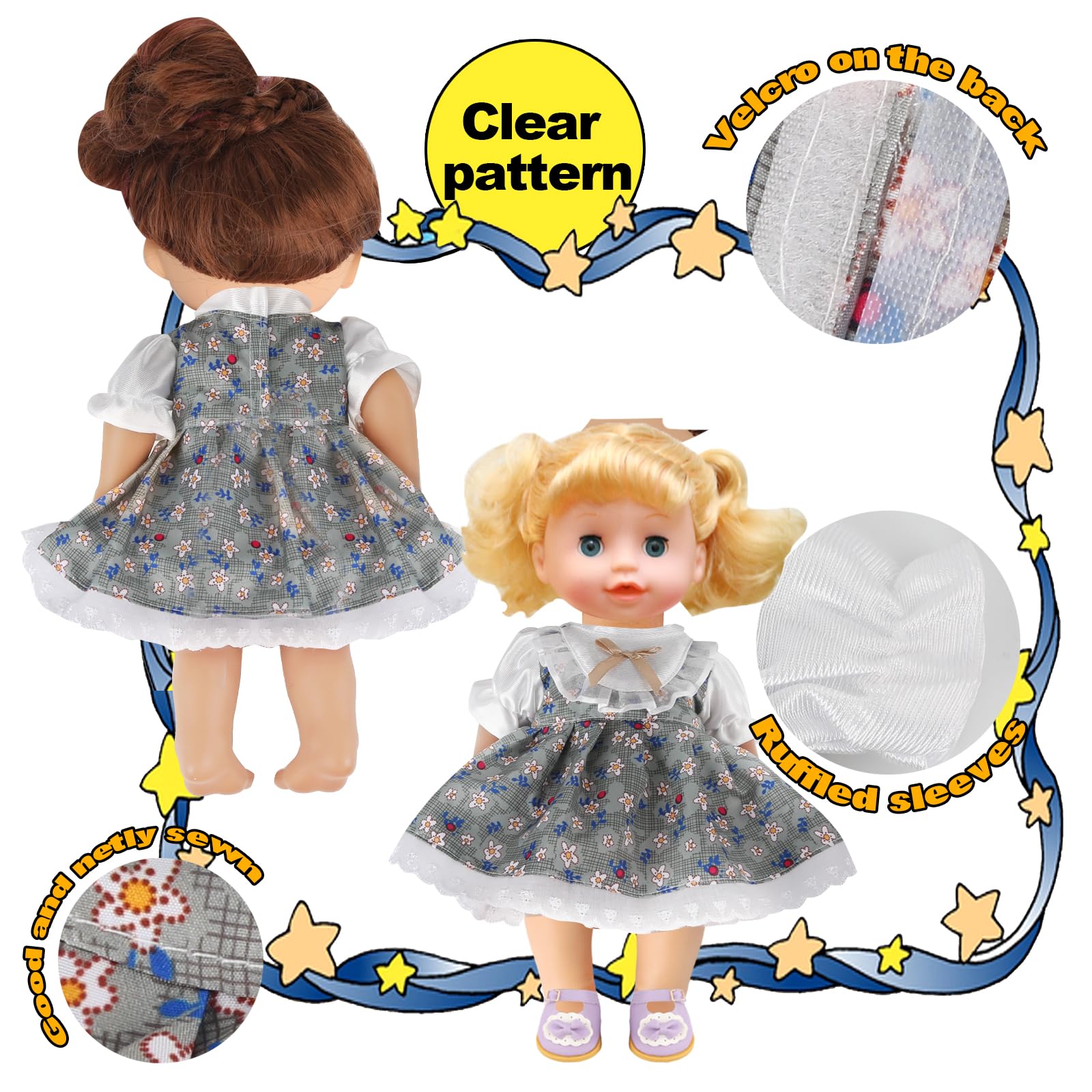 14-Piece Doll Clothes and Accessories Set for 13-15 Inch Baby Dolls - 12 Dresses + 2 Underwear Outfits - Perfect Gift for Girls | Playtime, Dress-Up, and Pretend Play