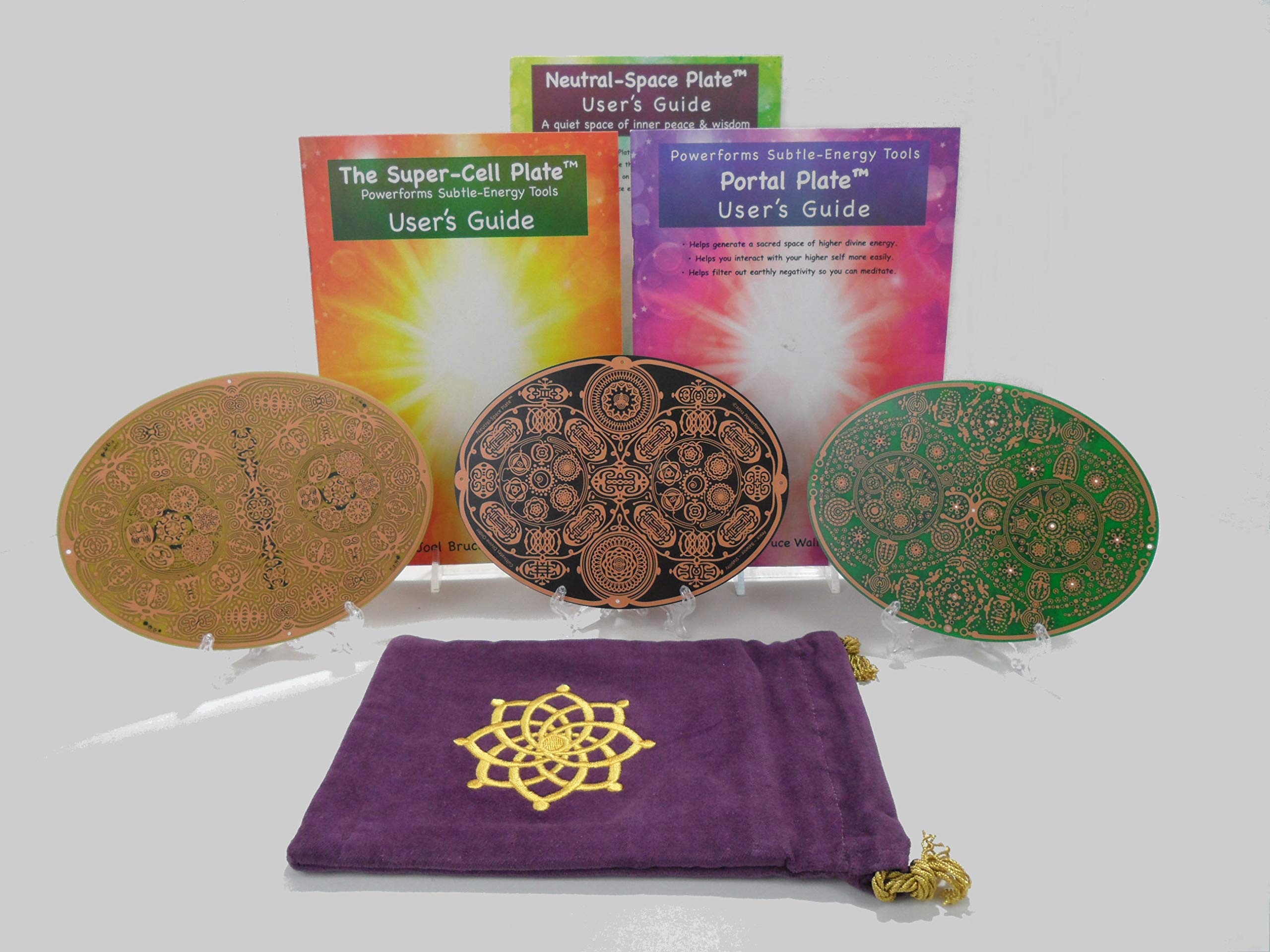 Spiritual Gifts Set - Powerforms 3, Neutral Space Portal, Super Cell & Velvet Carry Bag | Meditation, Yoga & Energy Healing Accessories