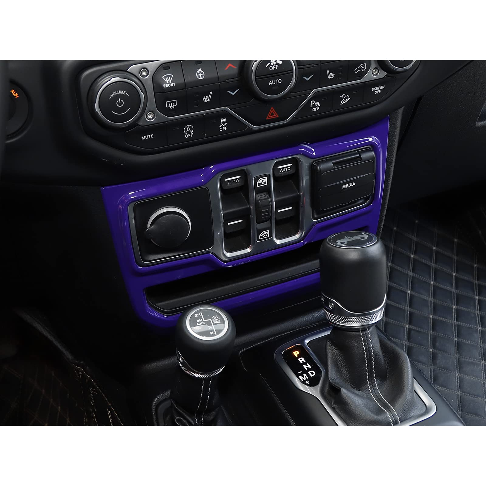 JeCar Purple Center Console Window Control Panel Trim Cover for 2018-2024 Jeep Wrangler JL JLU & Gladiator JT - Interior Accessories Upgrade for Enhanced Style & Protection (Perfect for Off-Road Adventures & Daily Driving)