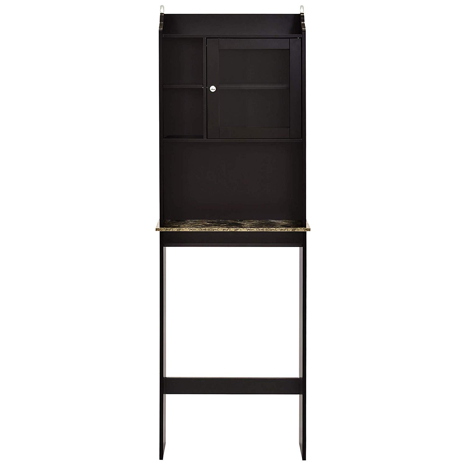 Over The Toilet Storage Cabinet - Free Standing Bathroom Organizer Shelf with 3-Tier Storage, Space Saving Toilet Stand in Espresso Finish - Perfect for Small Bathrooms, Apartments & Dorm Rooms